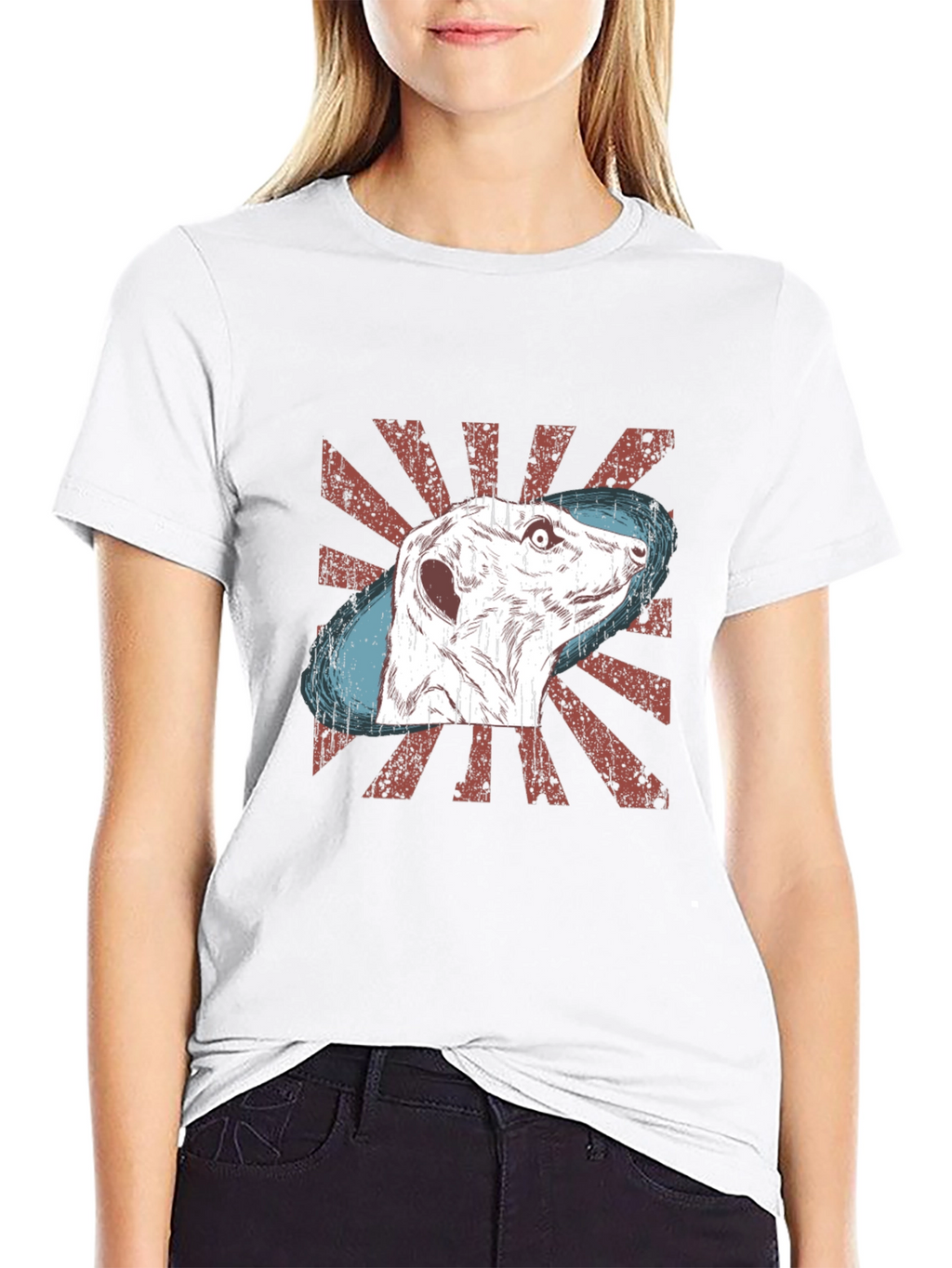 Meerkat Graphic Tee - Distressed Retro Design