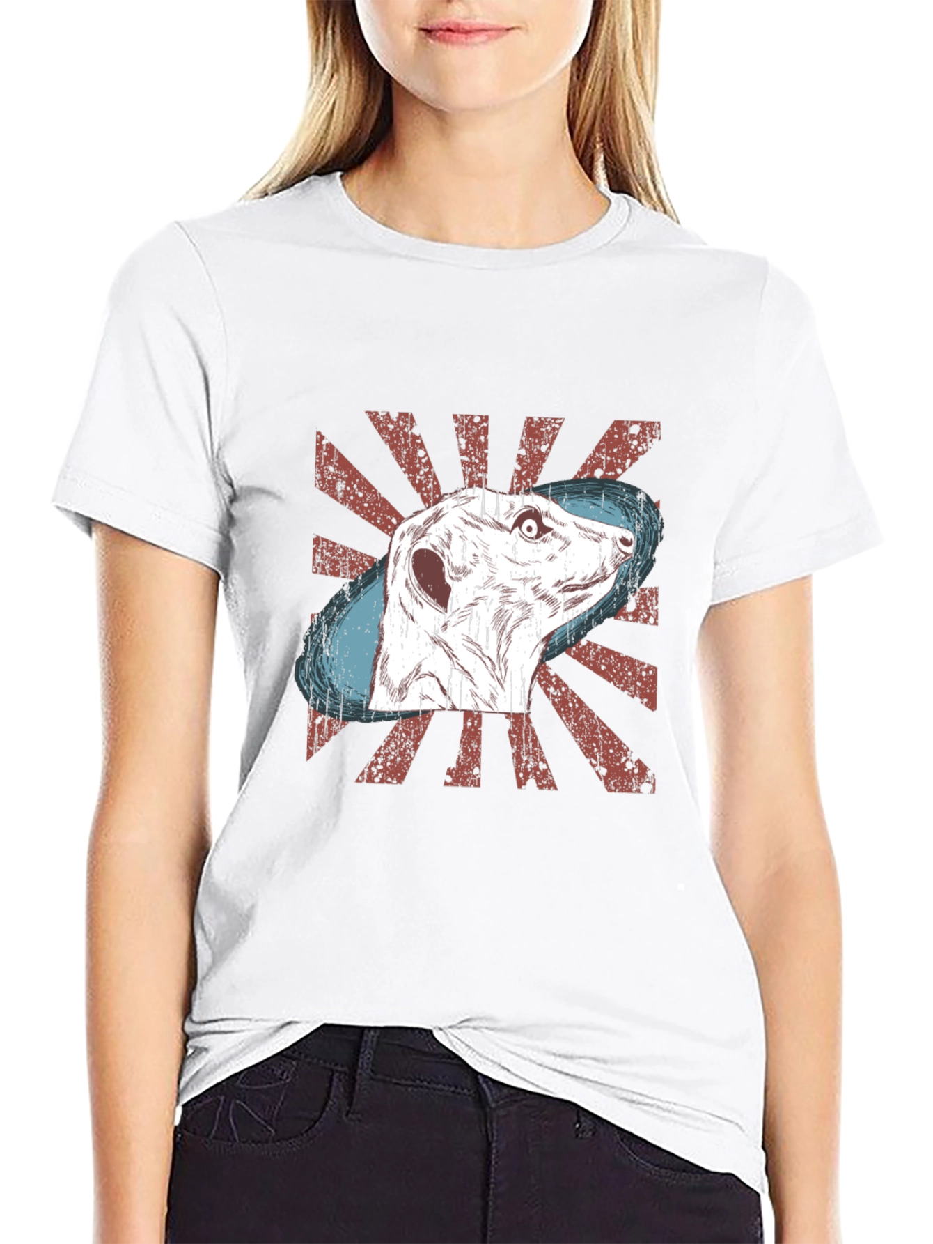 Meerkat Graphic Tee - Distressed Retro Design