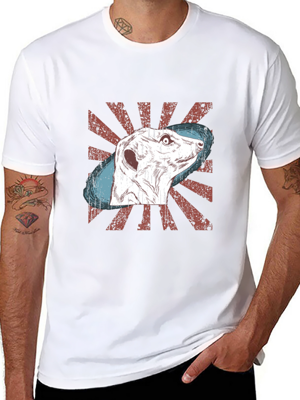 Meerkat Graphic Tee - Distressed Retro Design