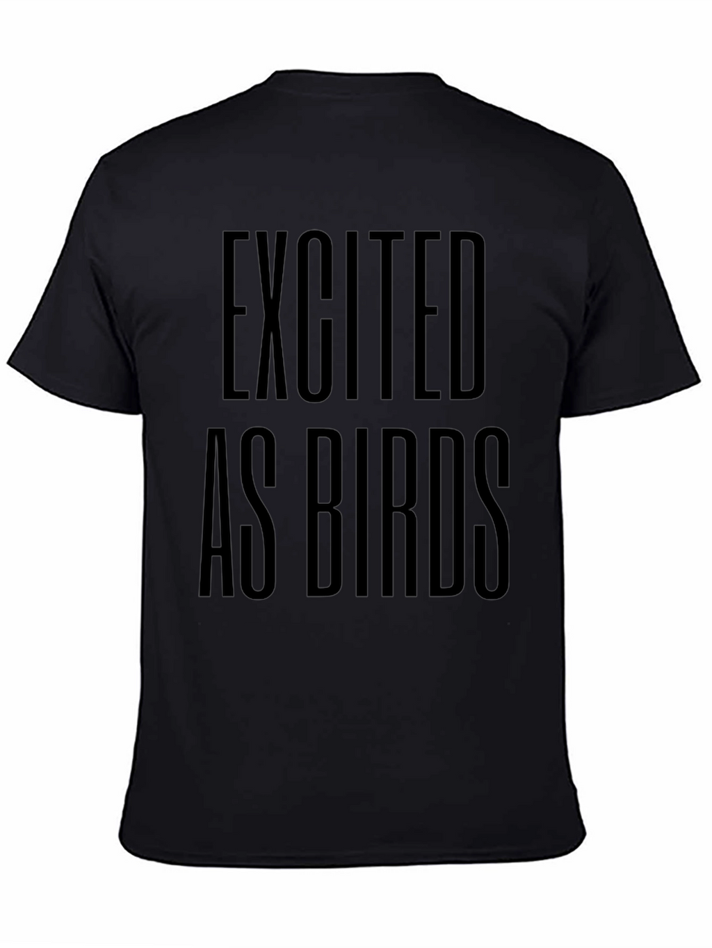 Excited as Birds Graphic Black T-Shirt