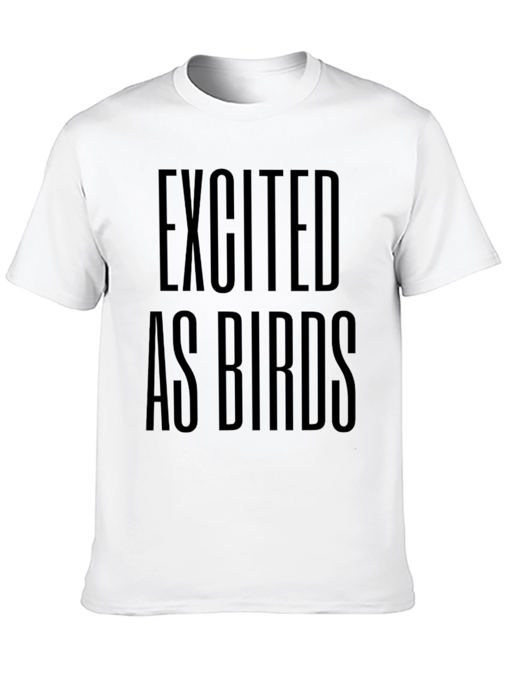 Excited as Birds Graphic Black T-Shirt