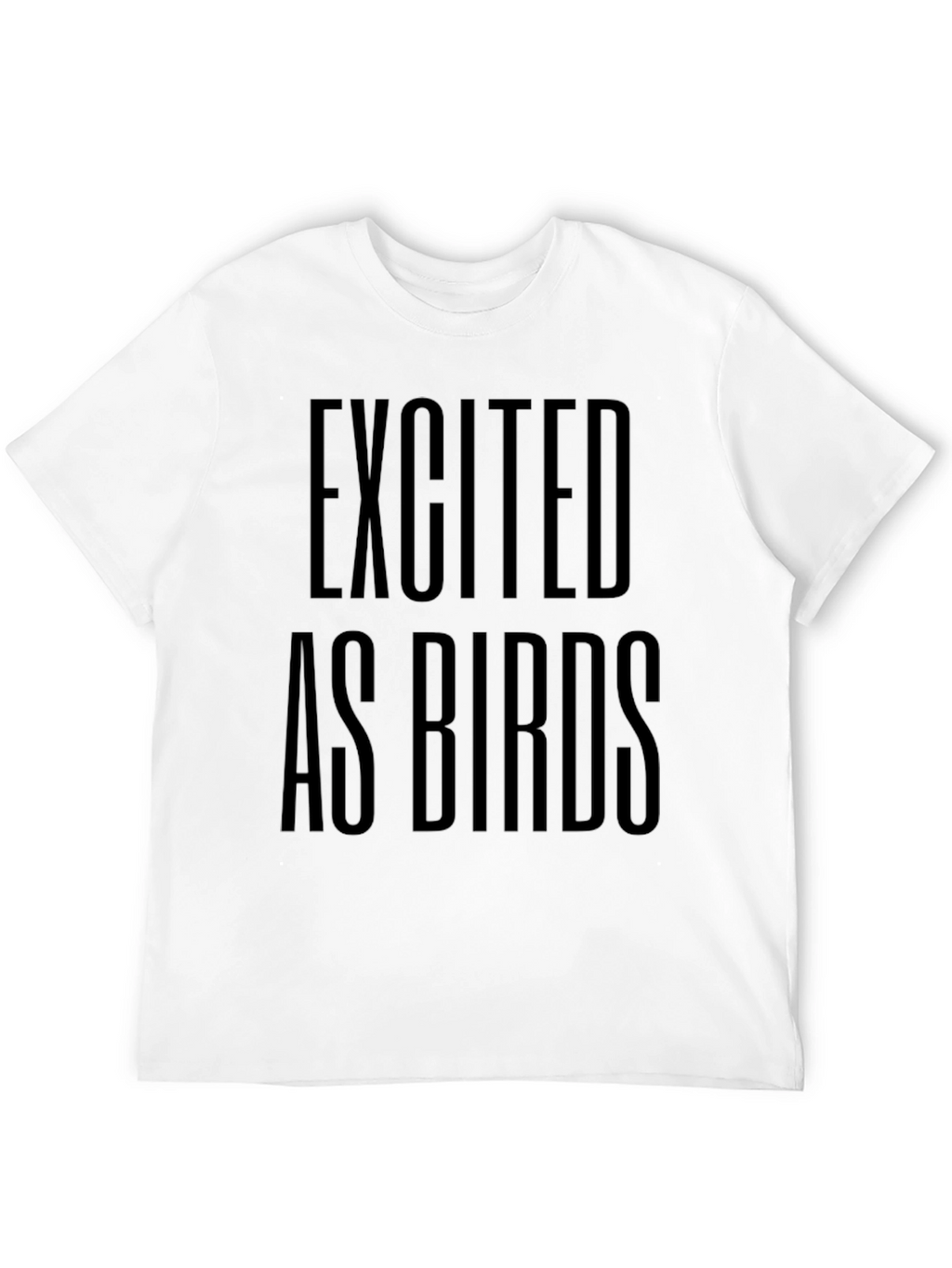 Excited as Birds Graphic Black T-Shirt
