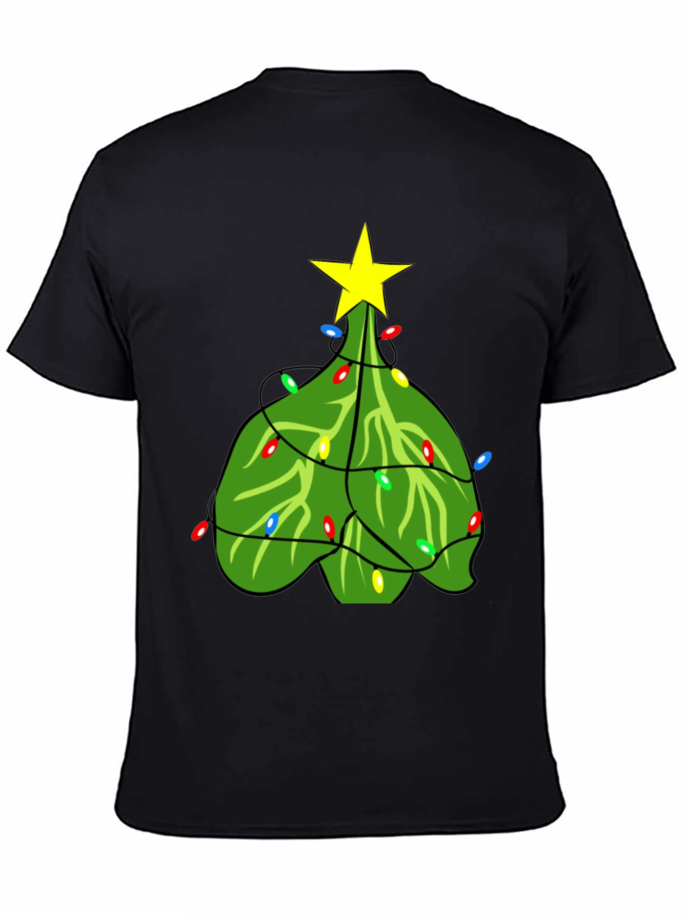 Christmas Tree T-Shirt with Lights and Star