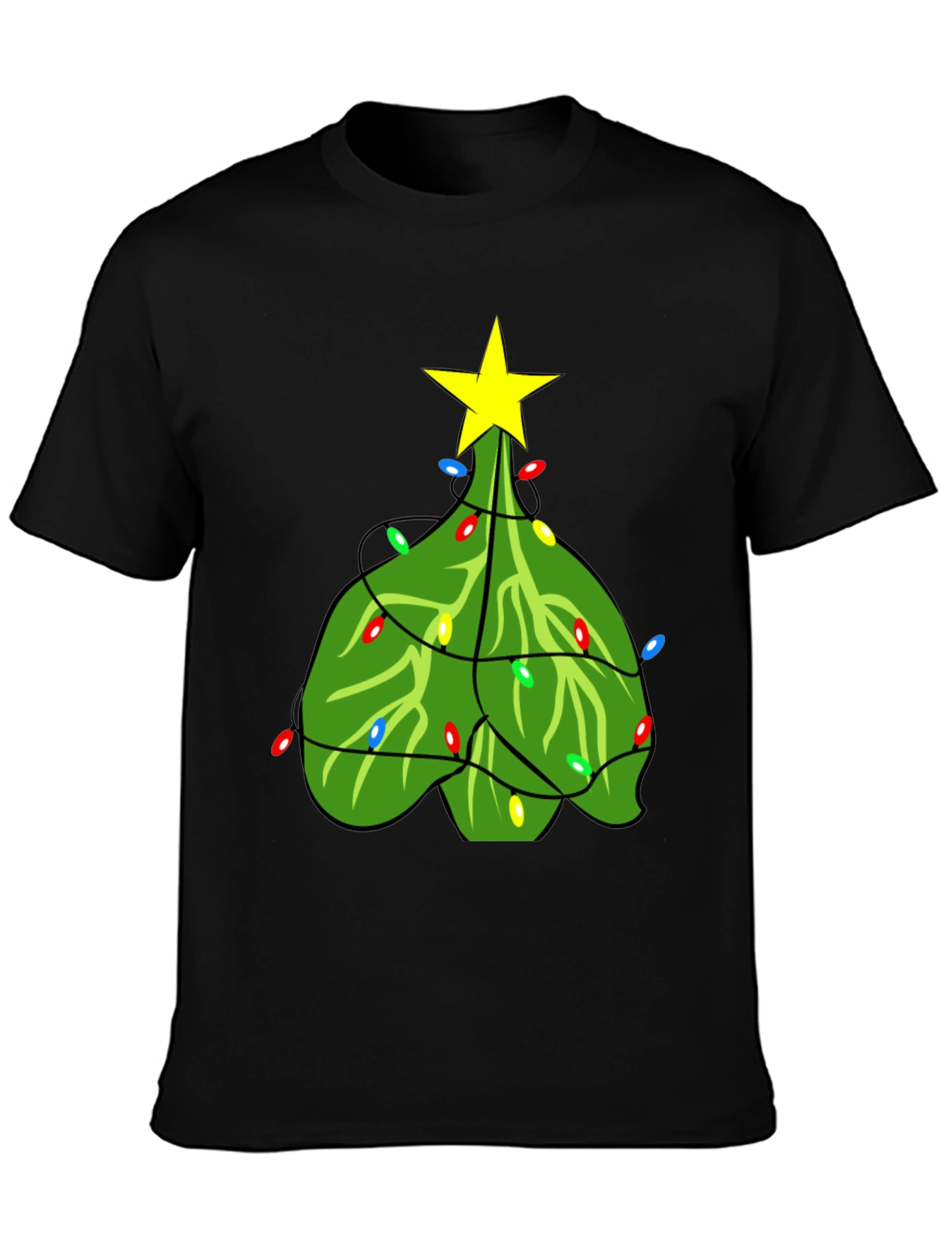 Christmas Tree T-Shirt with Lights and Star