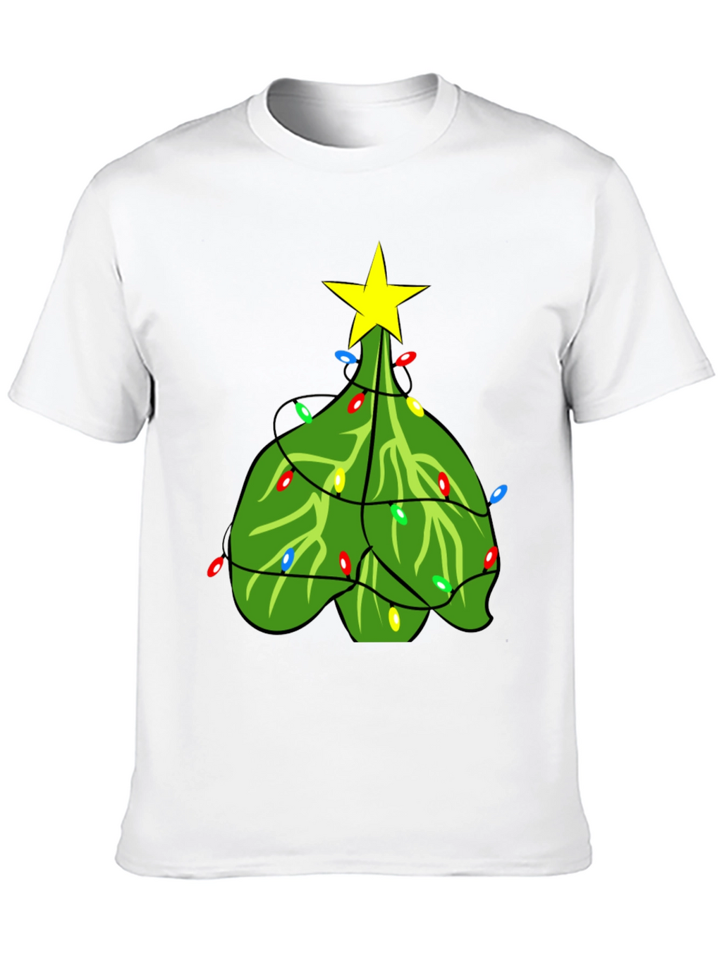 Christmas Tree T-Shirt with Lights and Star