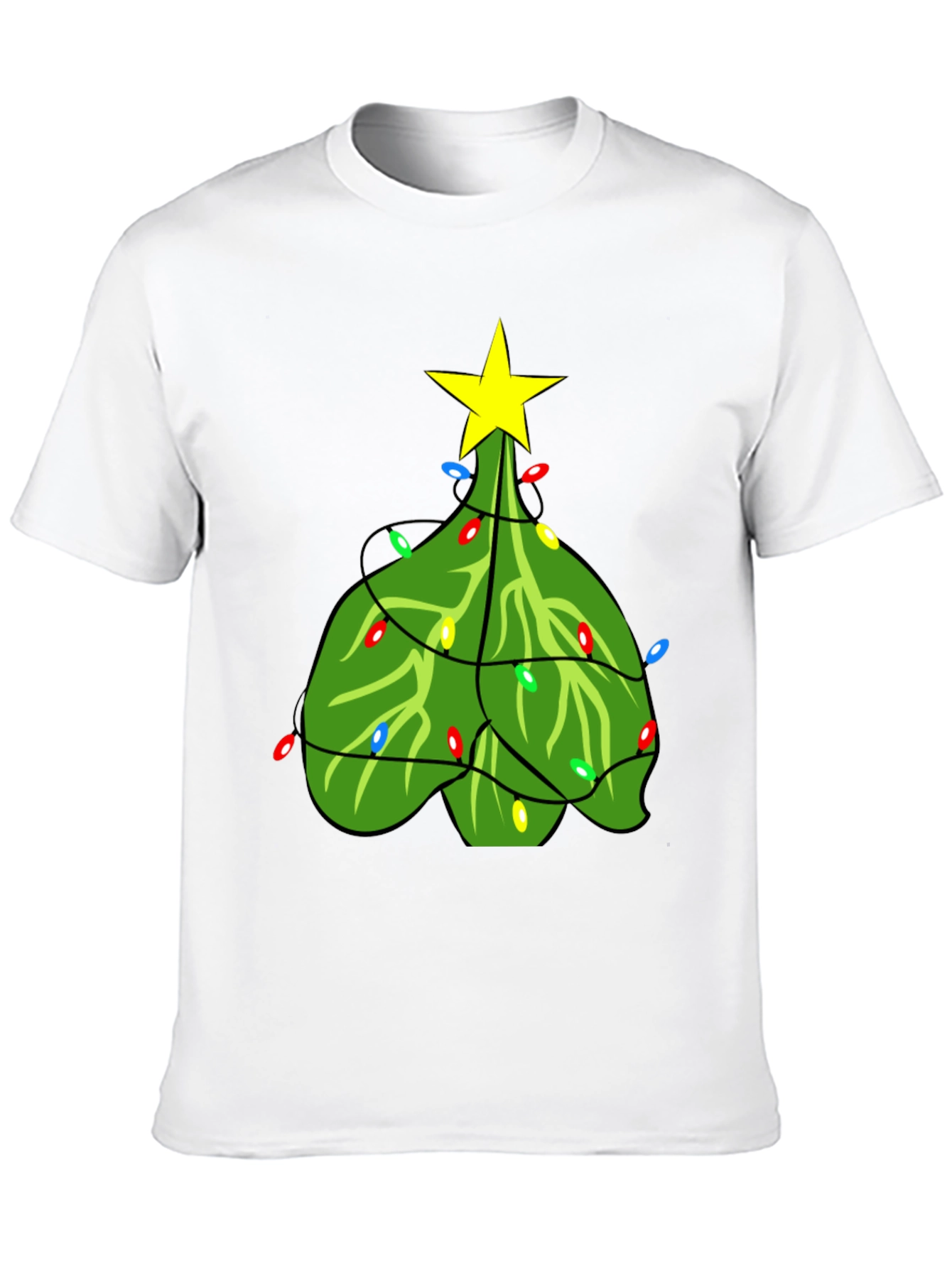 Christmas Tree T-Shirt with Lights and Star