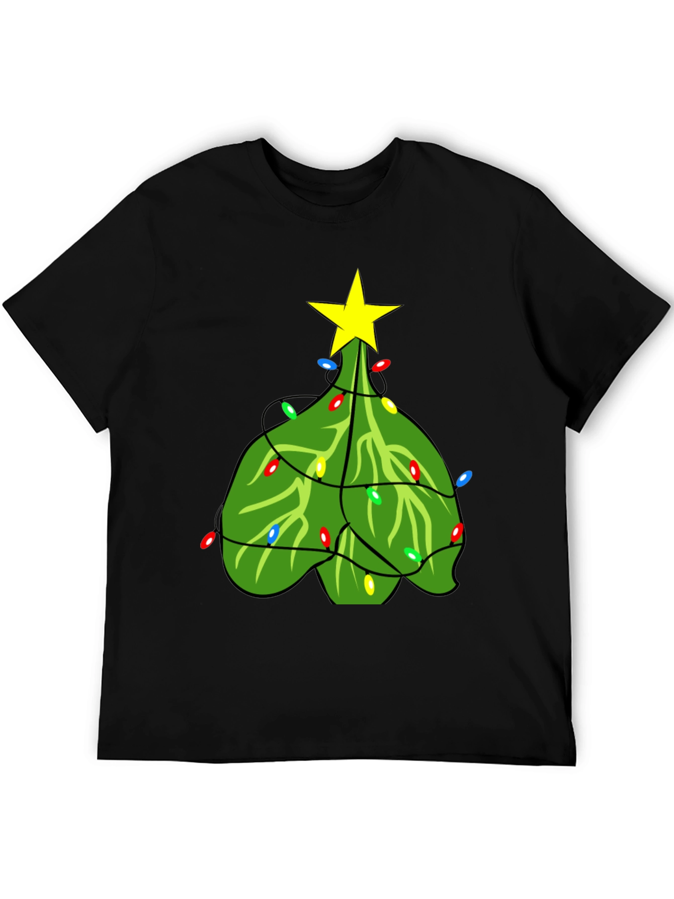 Christmas Tree T-Shirt with Lights and Star