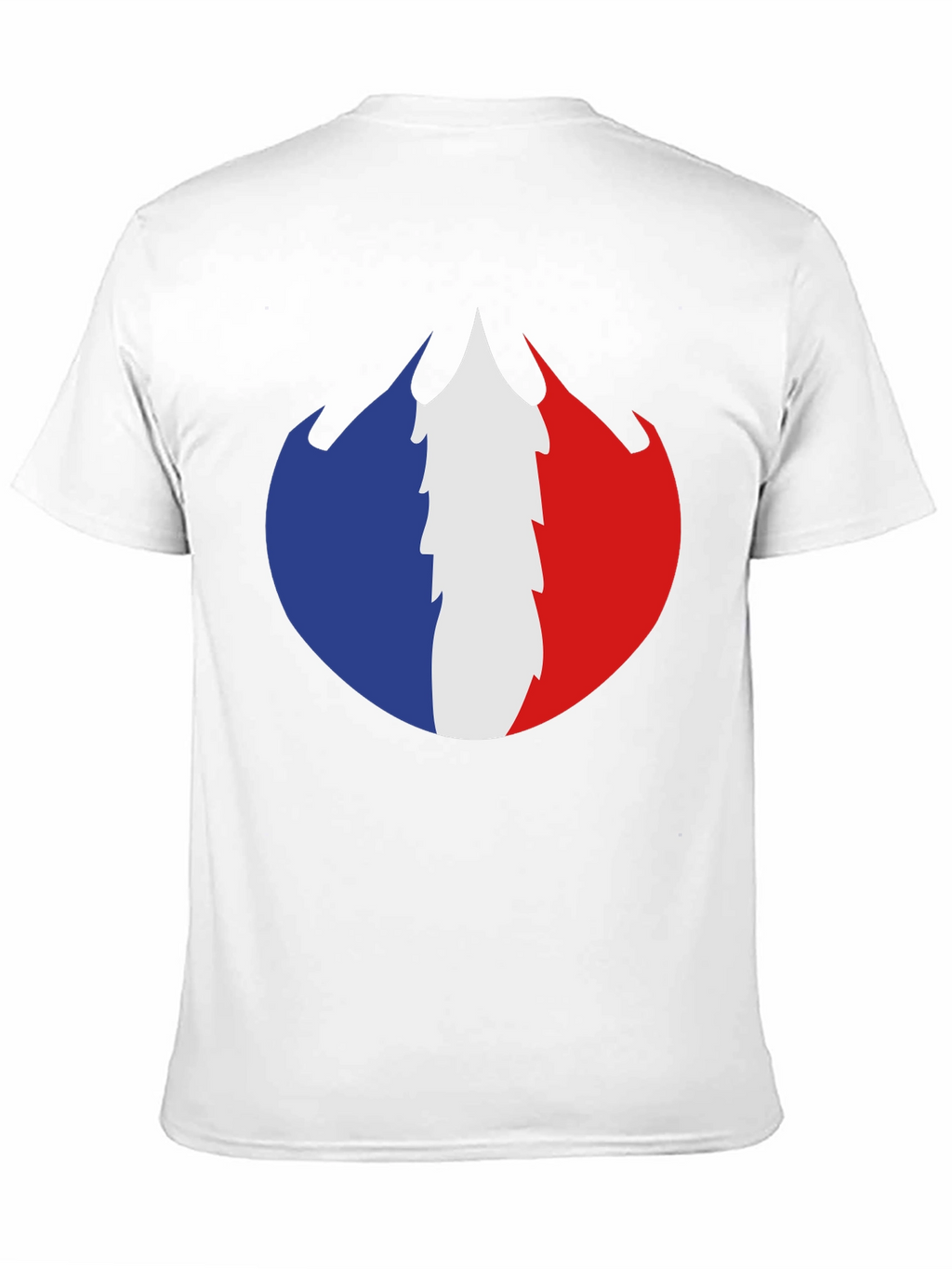 French Flag Fire Design Black T-Shirt