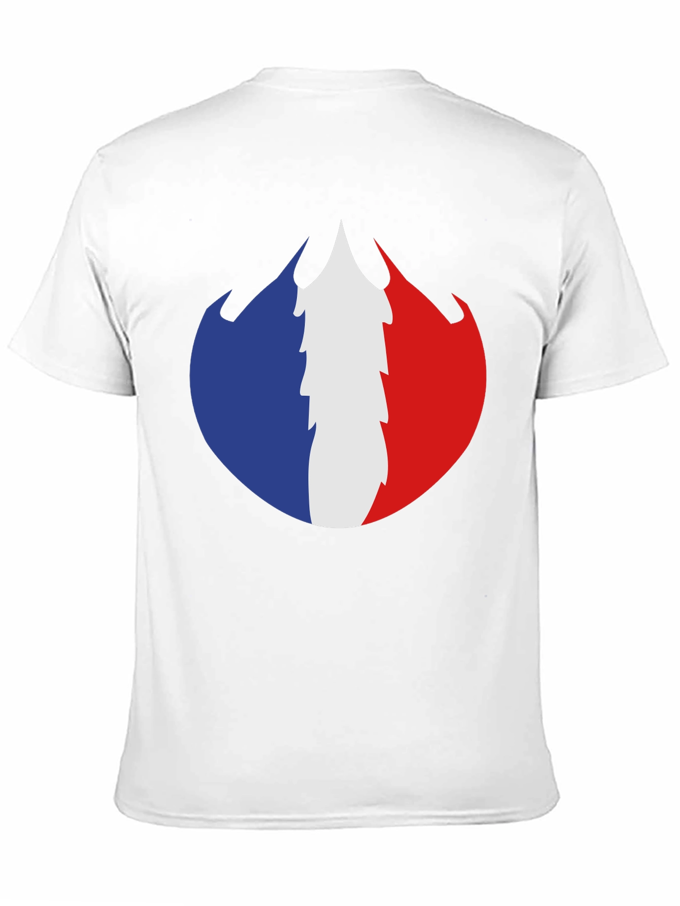 French Flag Fire Design Black T-Shirt