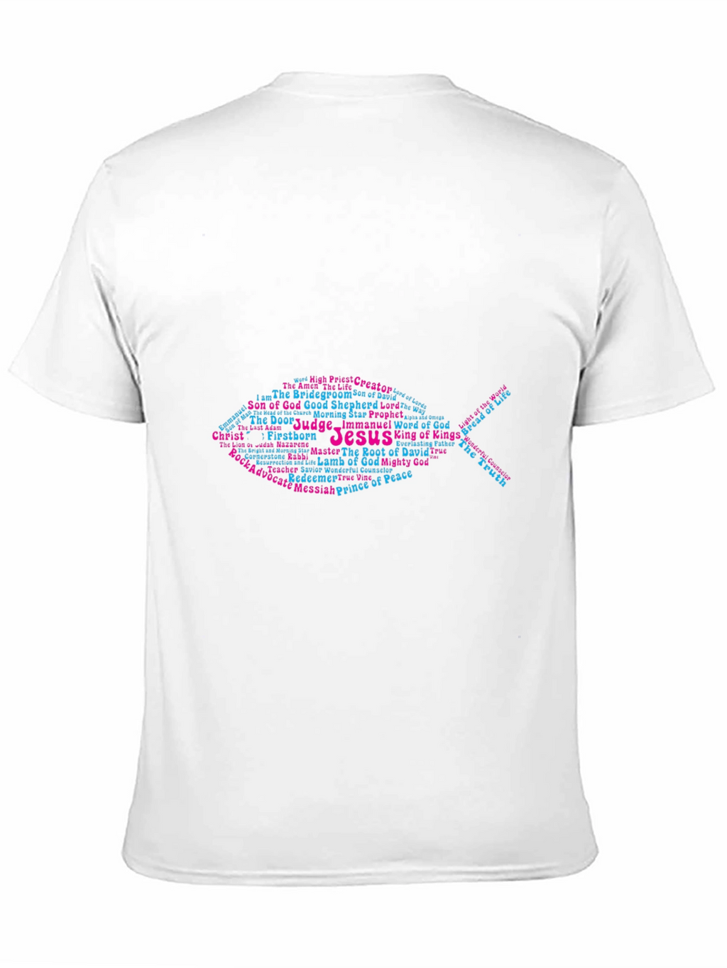 Jesus Fish Word Art T-Shirt - Christian Apparel