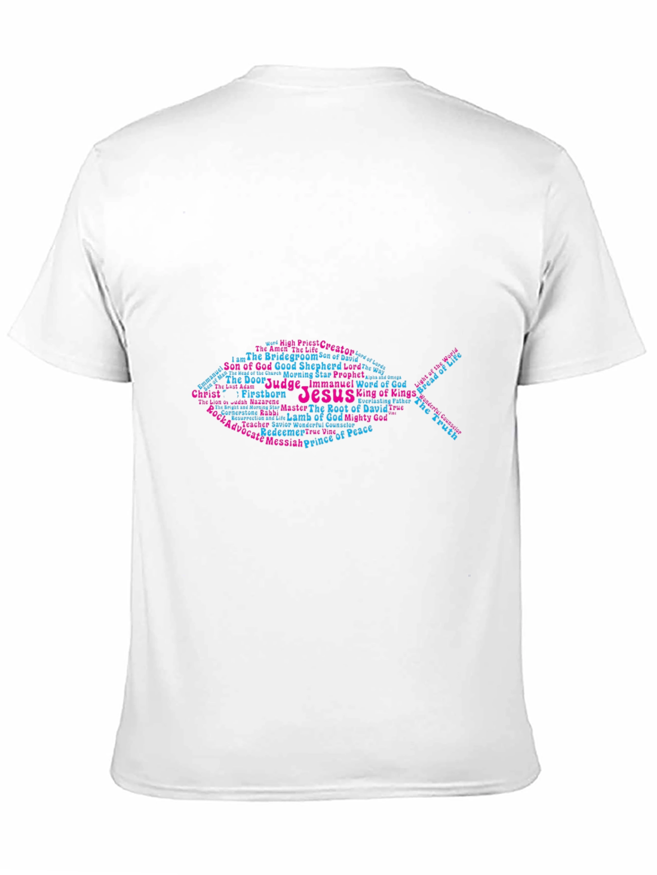 Jesus Fish Word Art T-Shirt - Christian Apparel