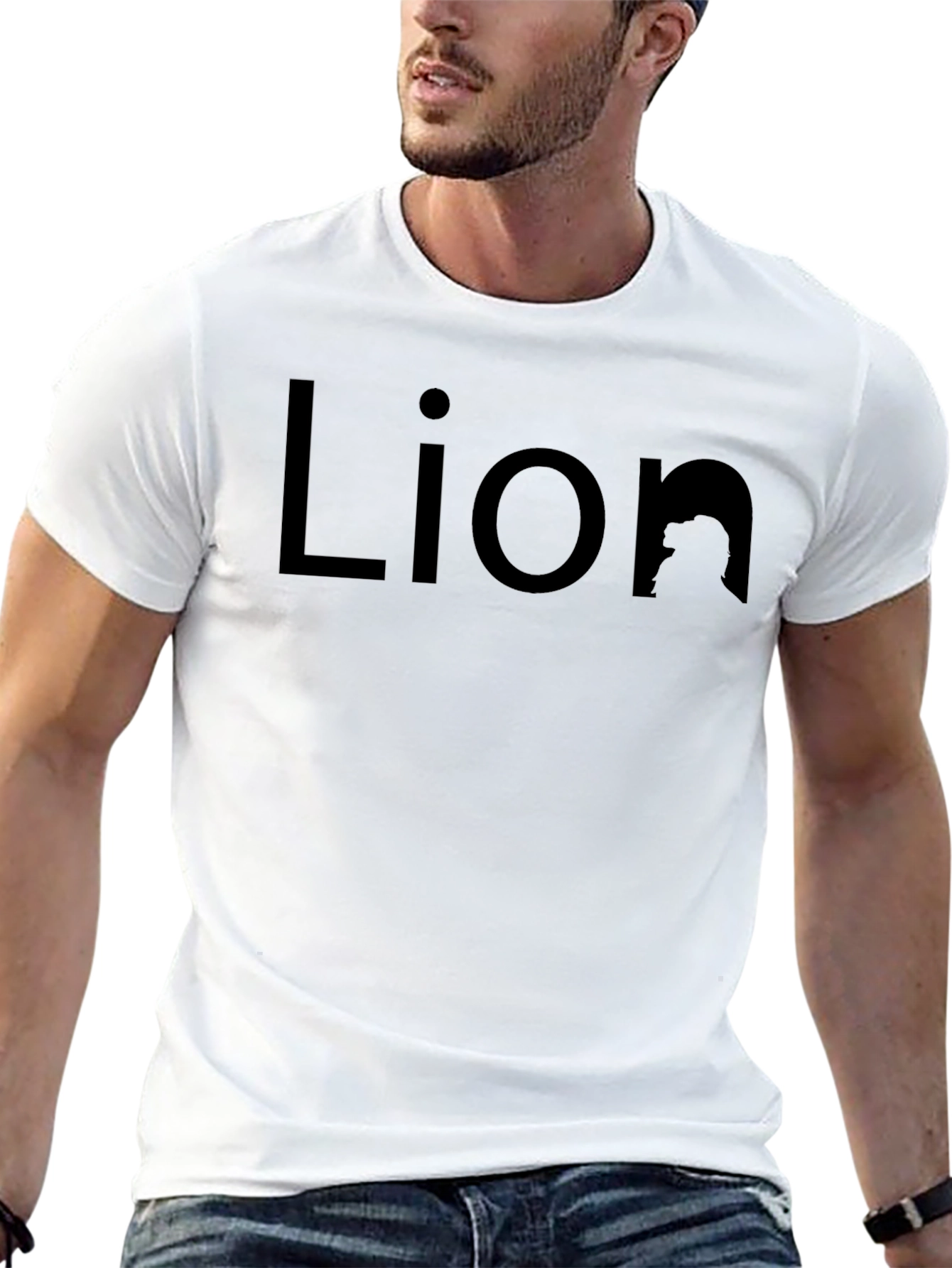 Lion Graphic Tee - Black Cotton Comfort