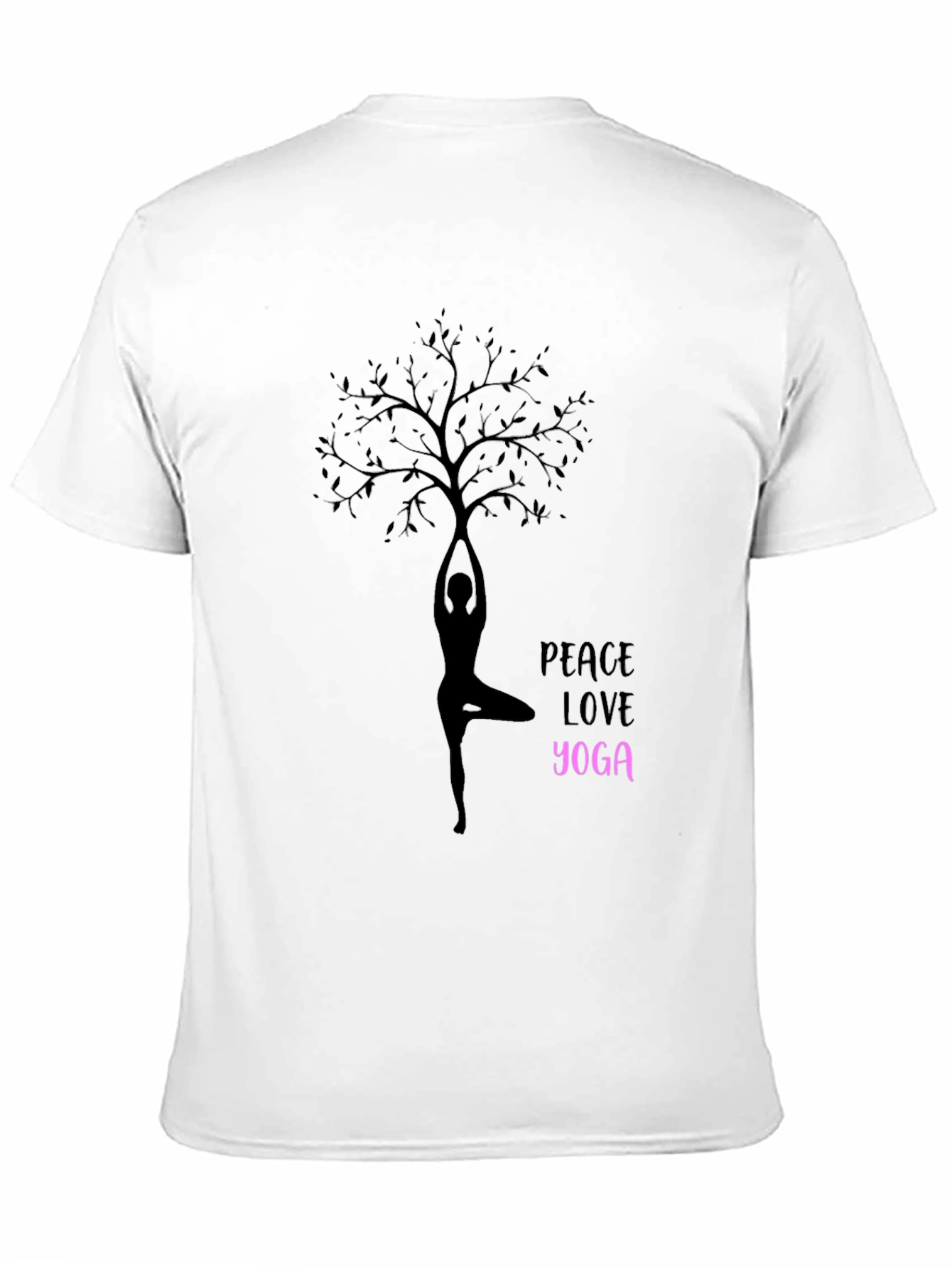 Peace Love Yoga T-Shirt - Black Cotton Blend Tee