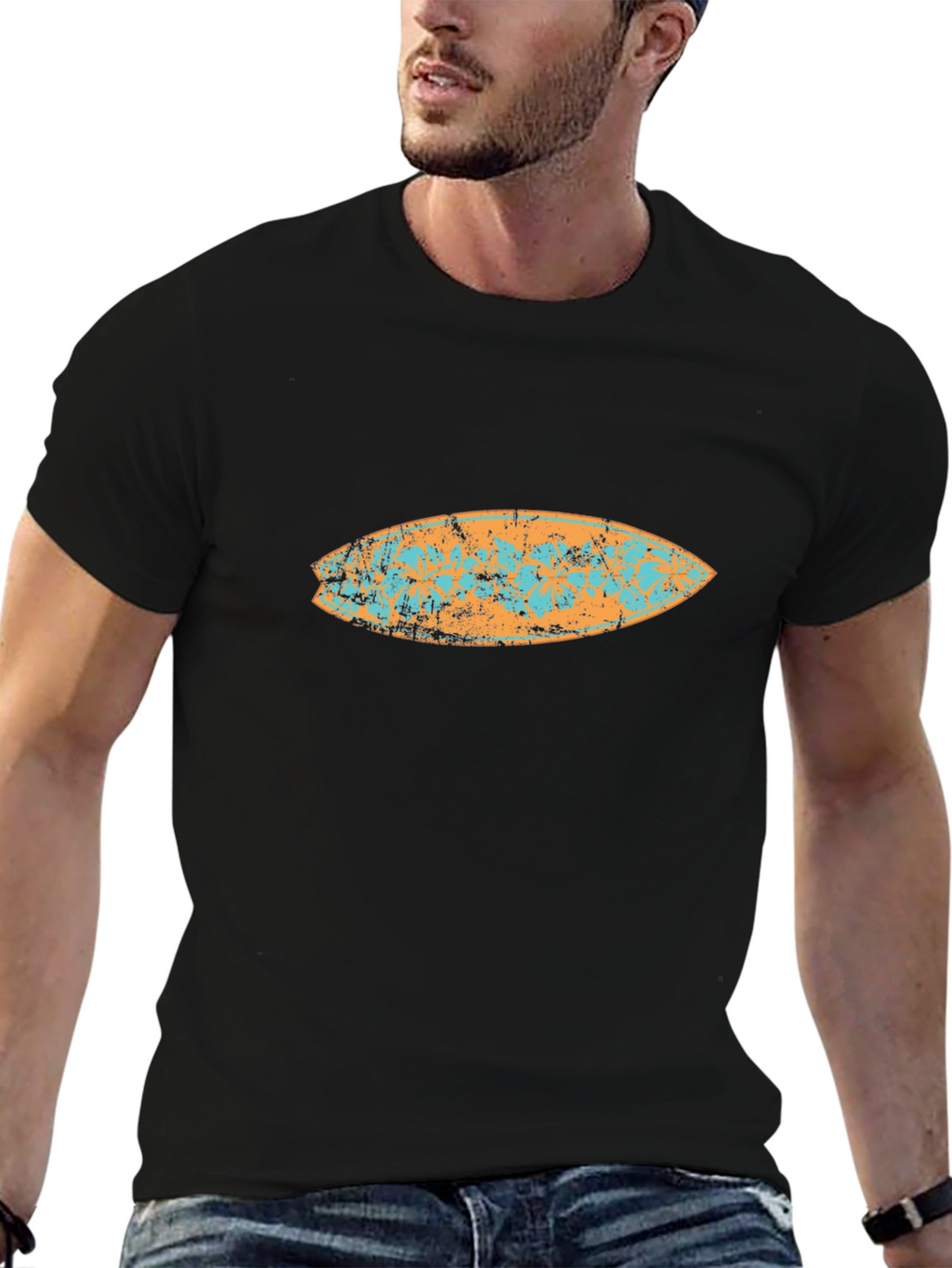 Surfboard Graphic Tee - Black
