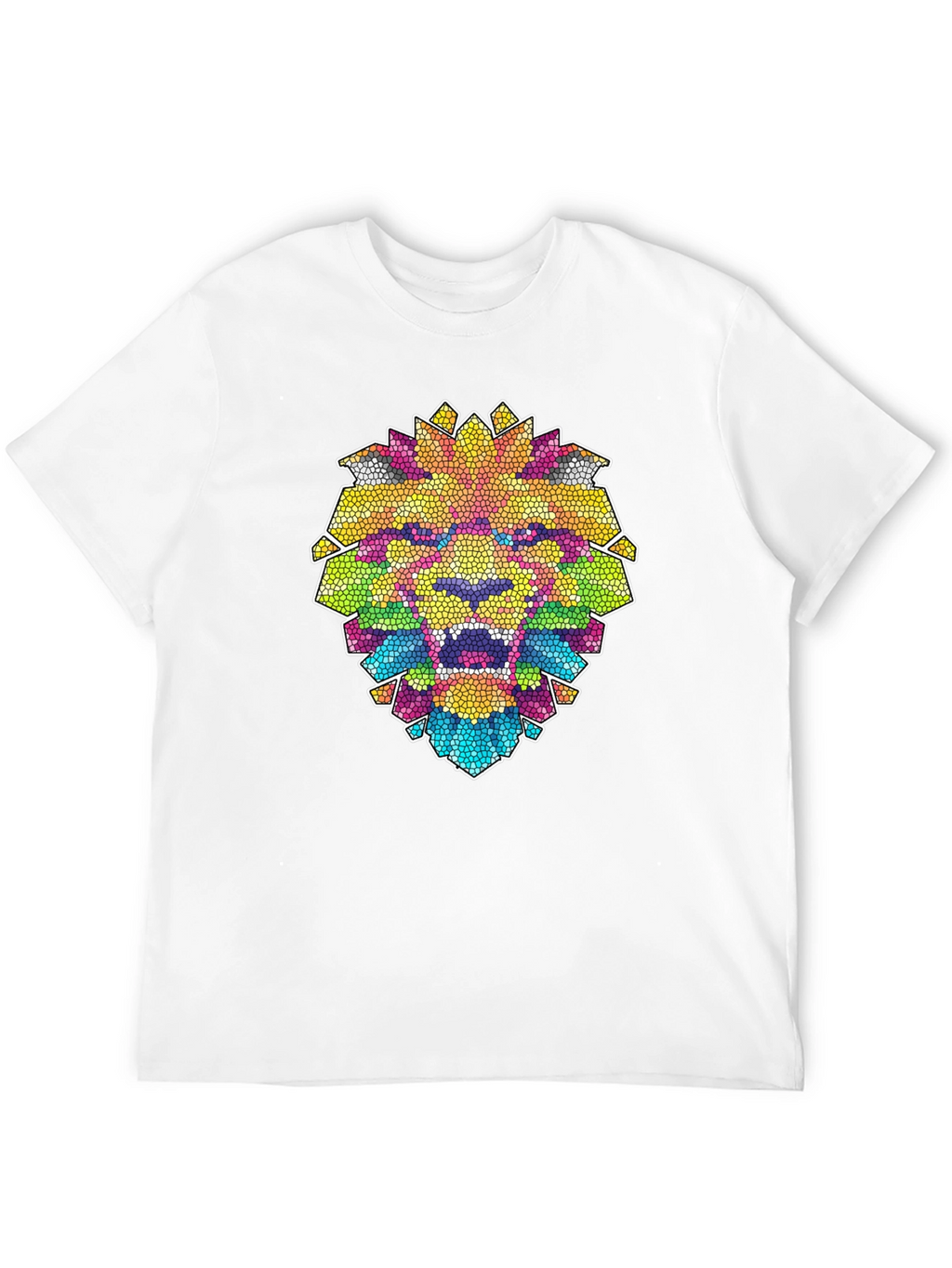Mosaic Lion Graphic Black T-Shirt
