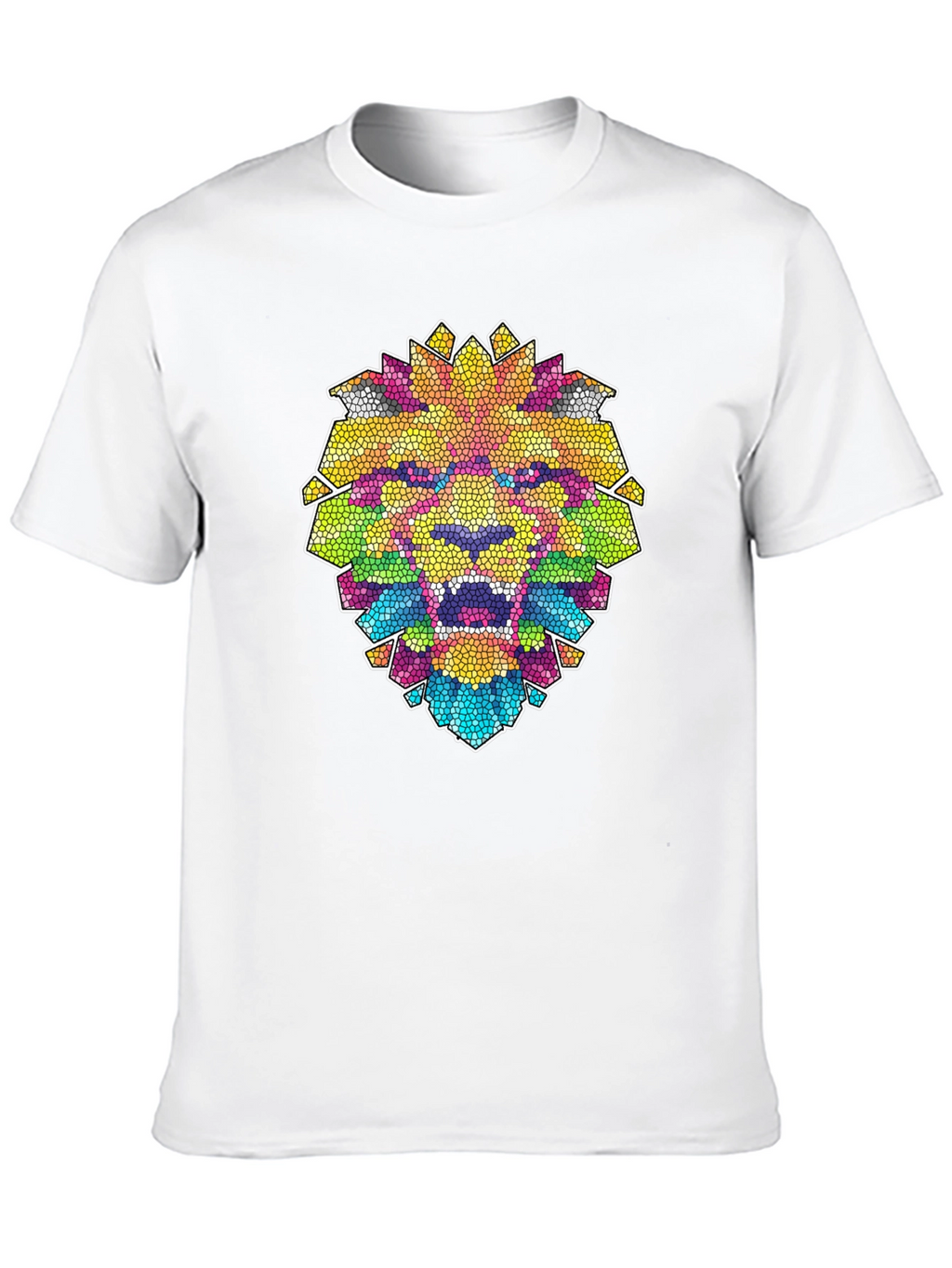 Mosaic Lion Graphic Black T-Shirt