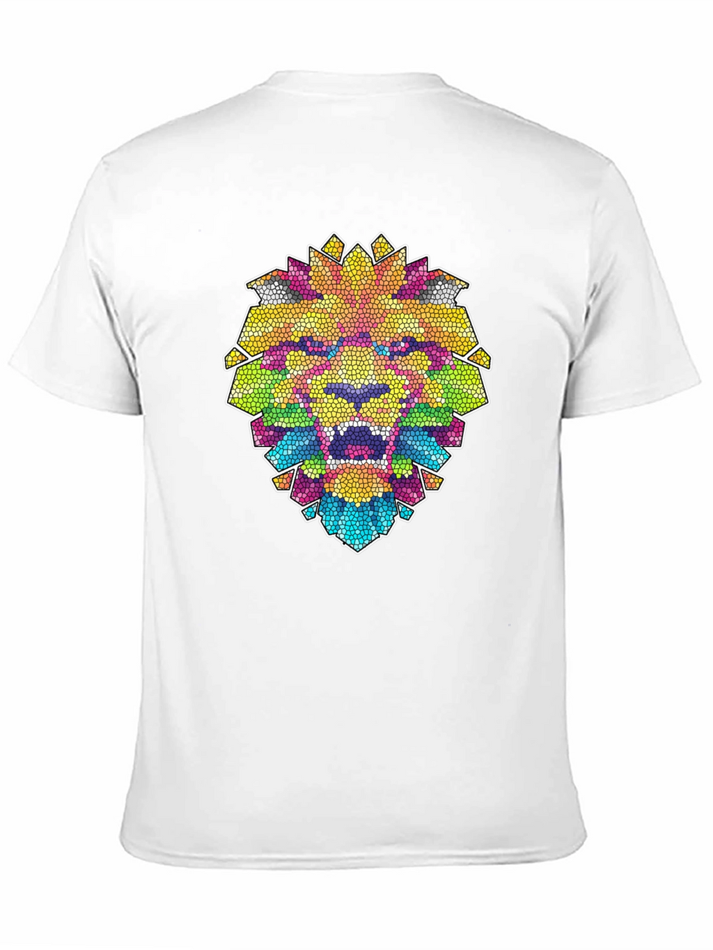 Mosaic Lion Graphic Black T-Shirt