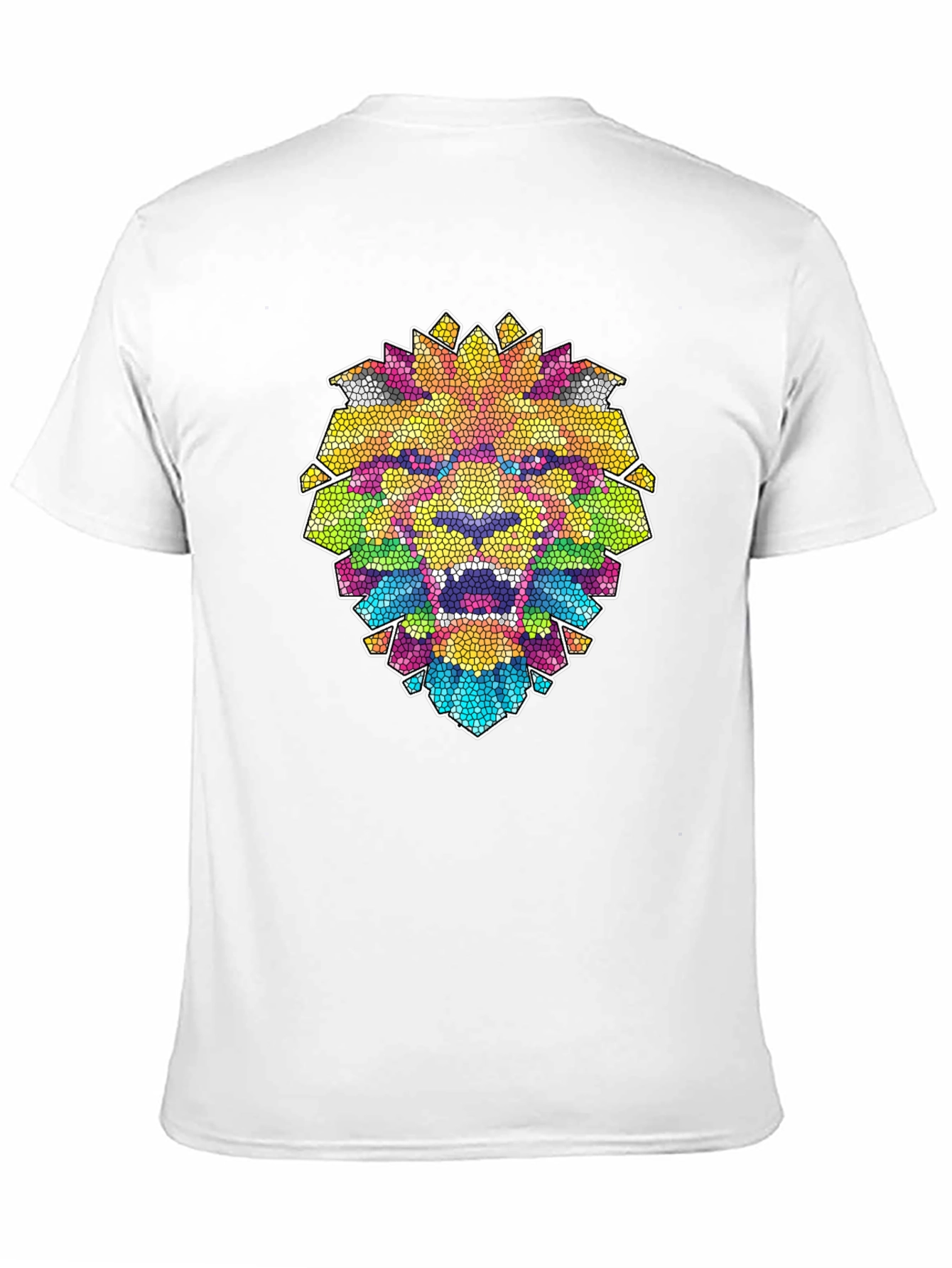 Mosaic Lion Graphic Black T-Shirt