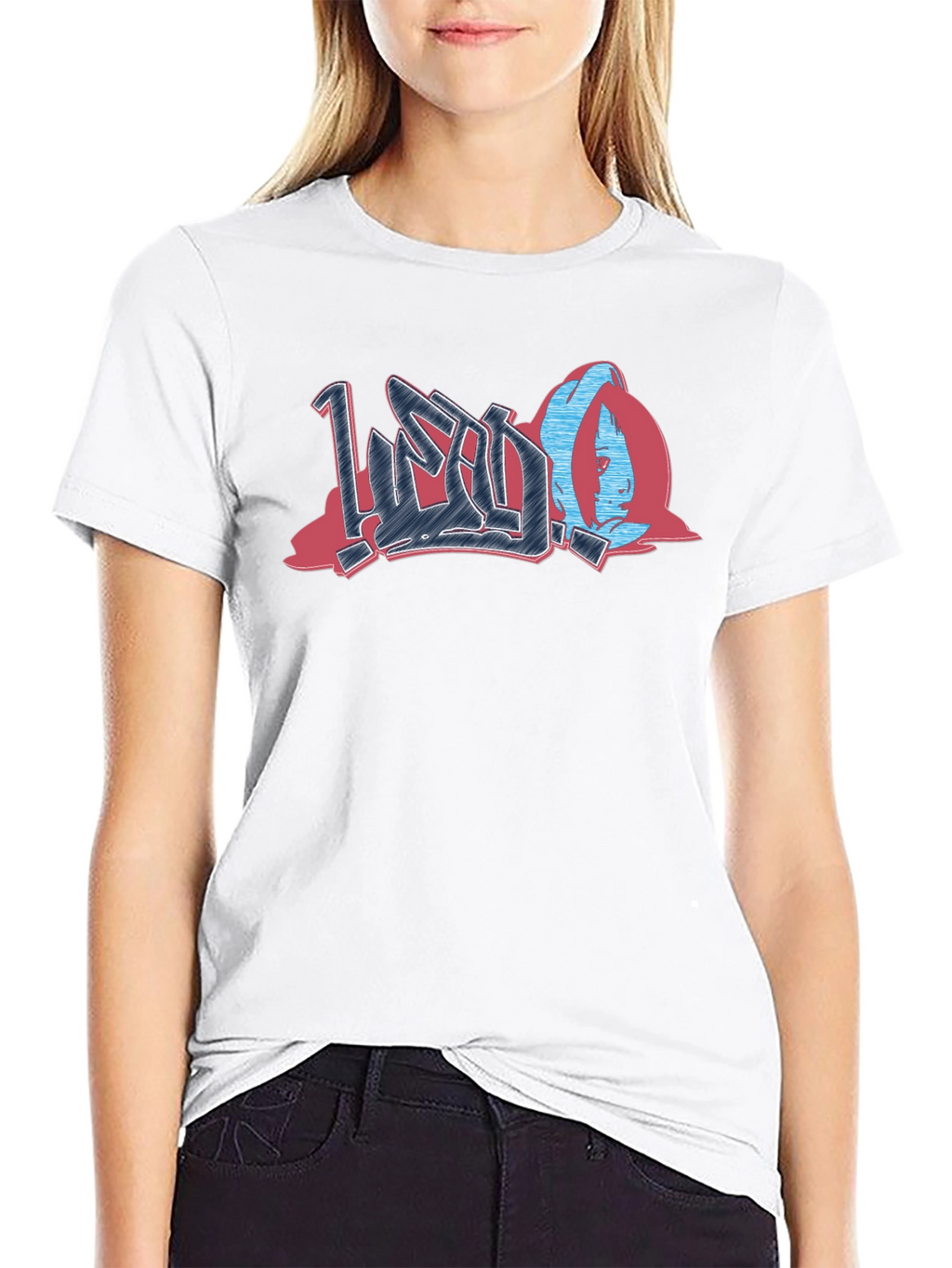 Urban Graffiti Style Graphic Print Black T-Shirt
