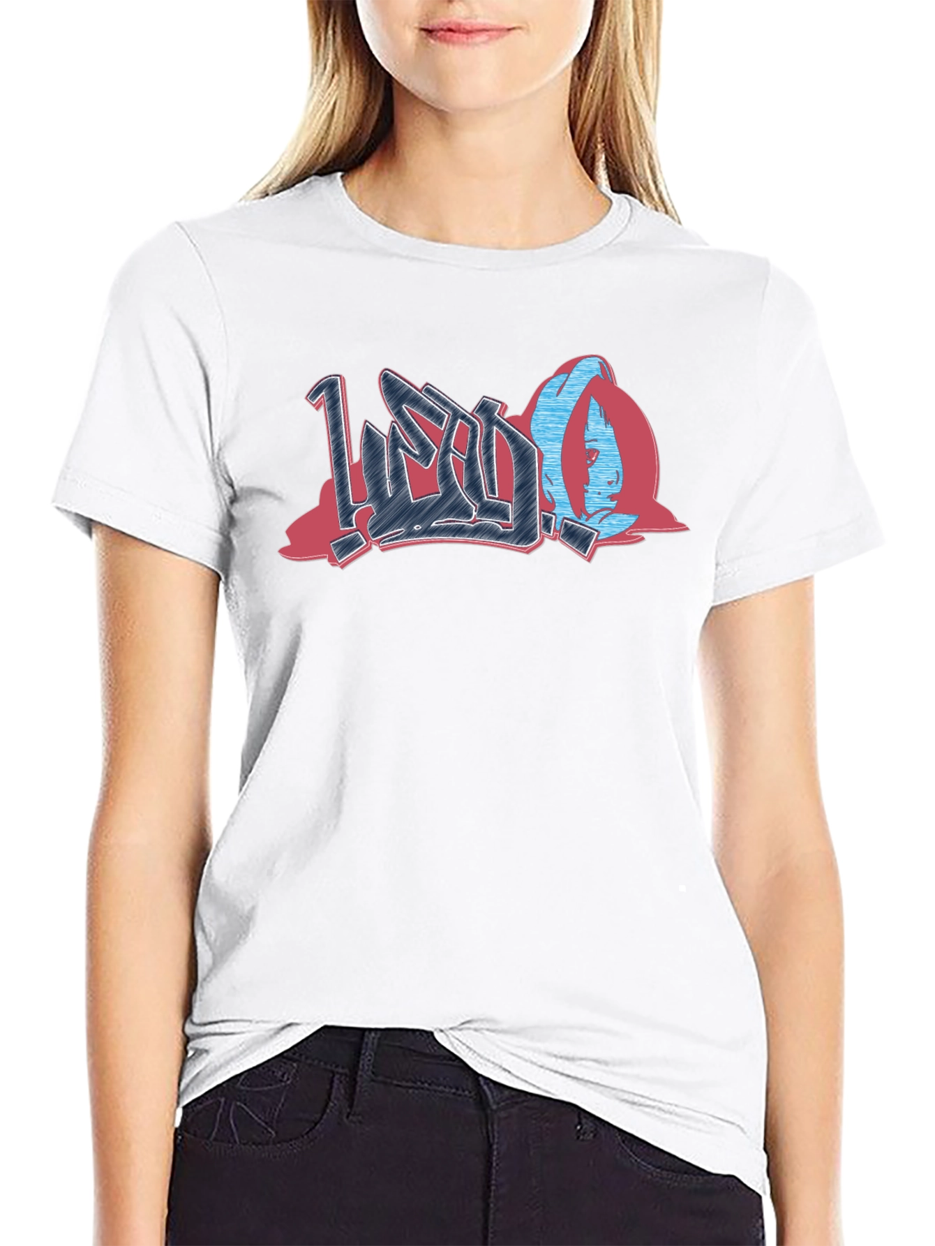 Urban Graffiti Style Graphic Print Black T-Shirt