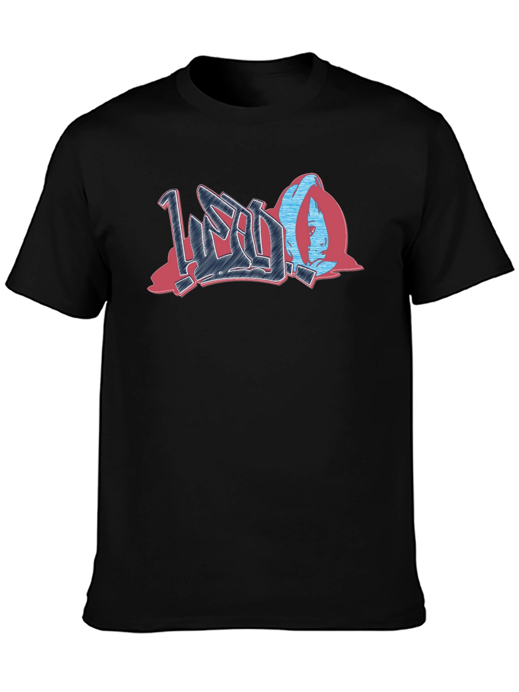 Urban Graffiti Style Graphic Print Black T-Shirt