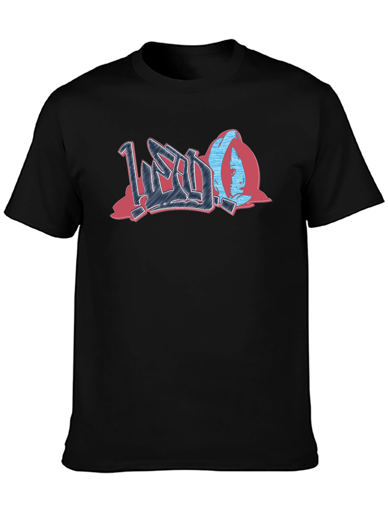 Urban Graffiti Style Graphic Print Black T-Shirt