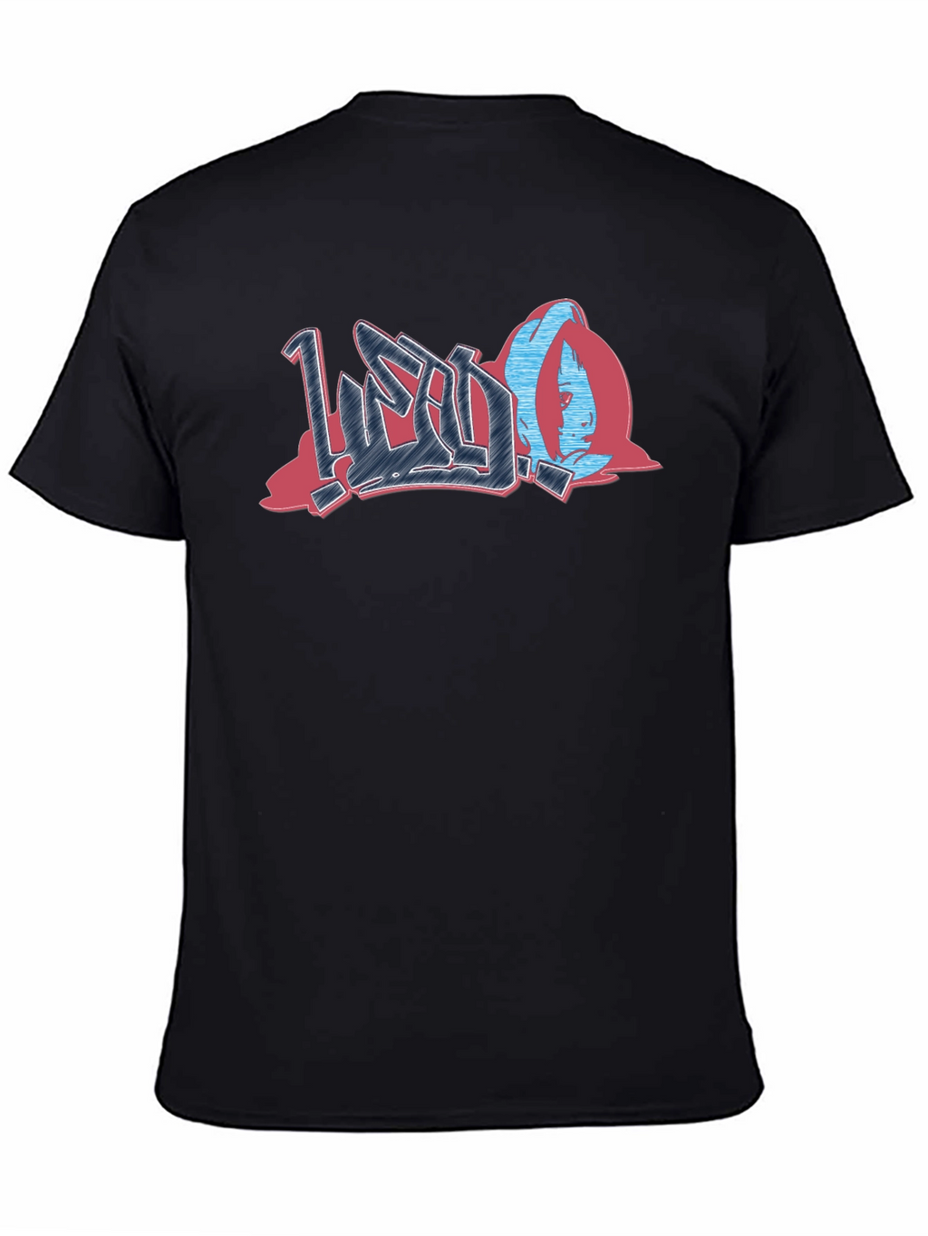 Urban Graffiti Style Graphic Print Black T-Shirt