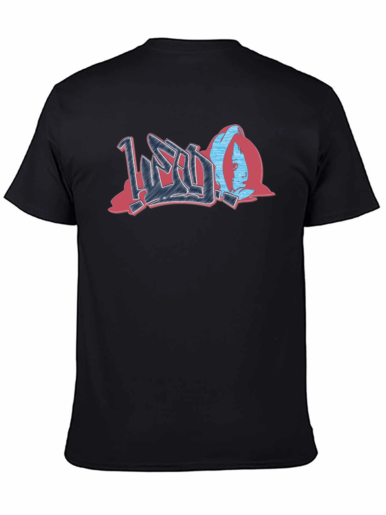 Urban Graffiti Style Graphic Print Black T-Shirt