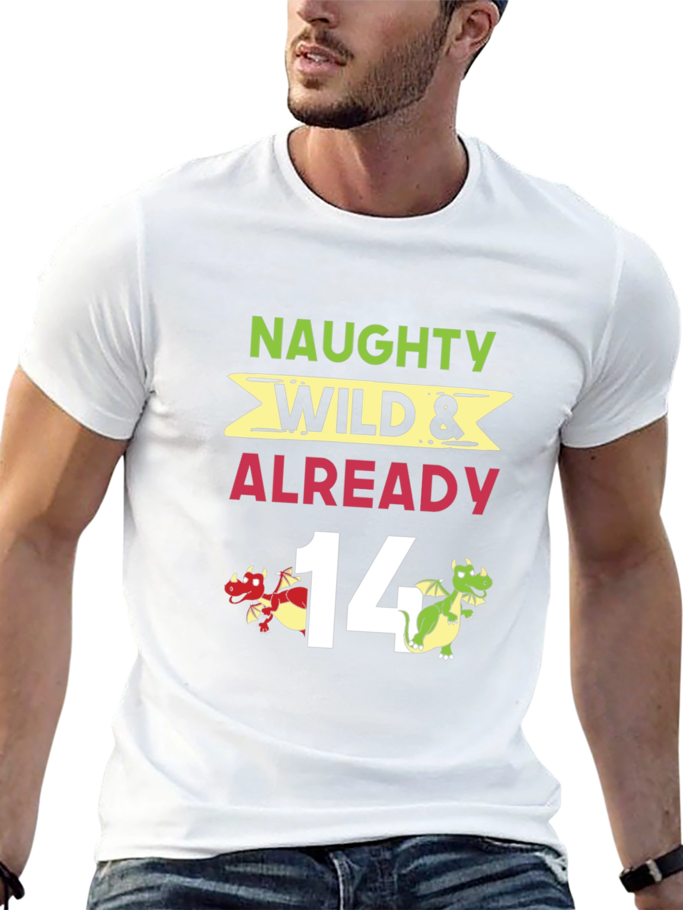 Naughty Wild & Already 14 Birthday Dragon Graphic Tee