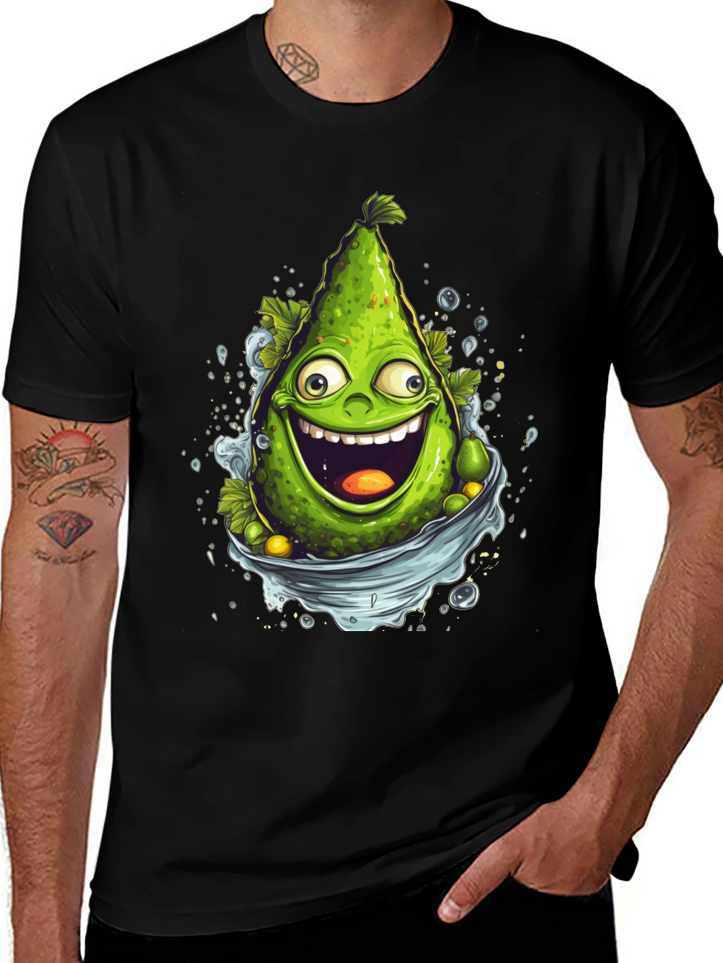 Funny Avocado Cartoon Graphic T-Shirt