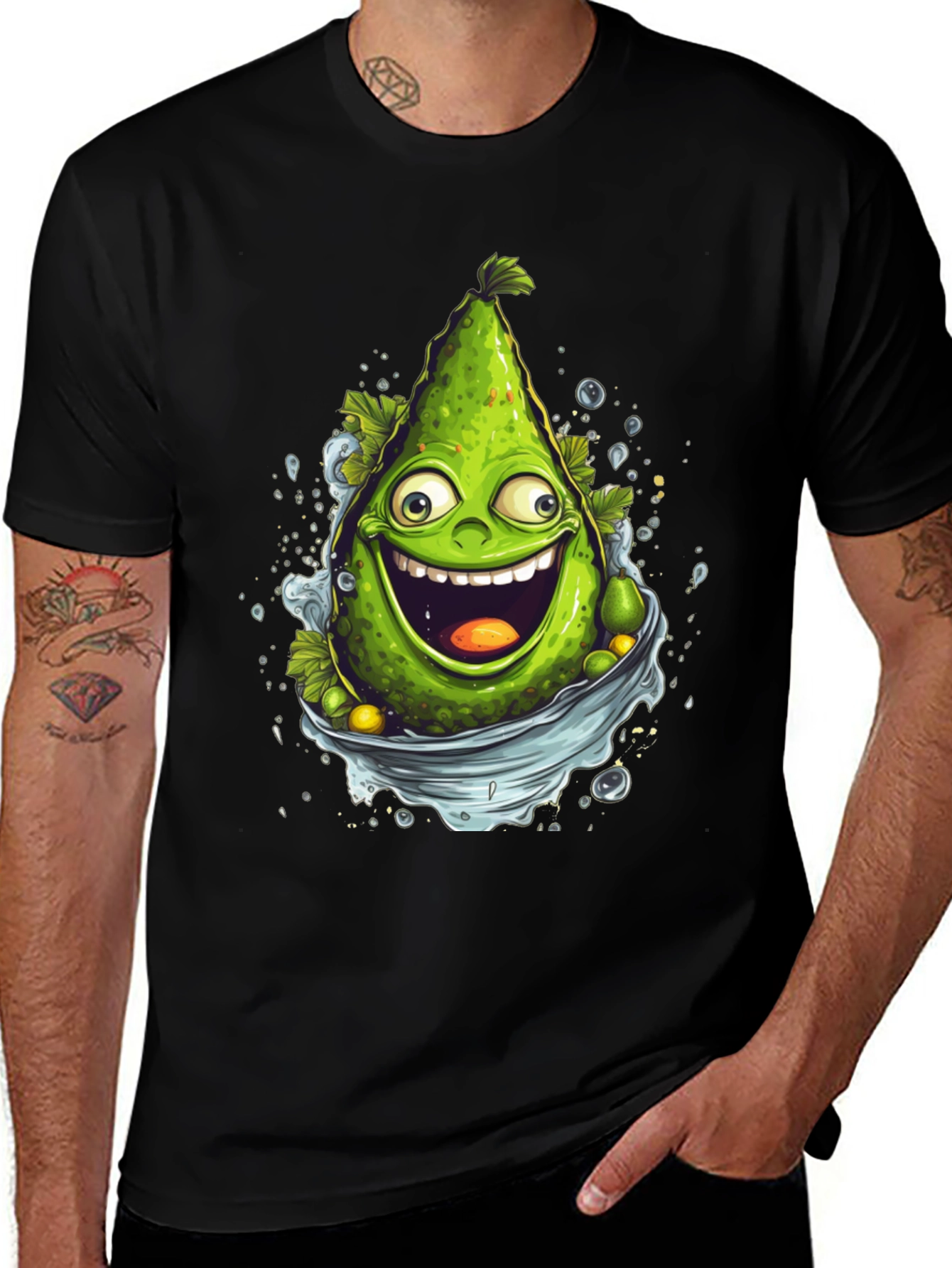 Funny Avocado Cartoon Graphic T-Shirt