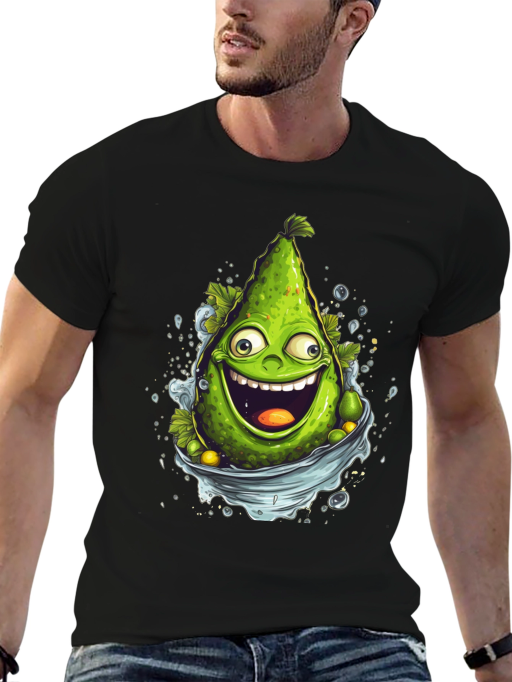 Funny Avocado Cartoon Graphic T-Shirt