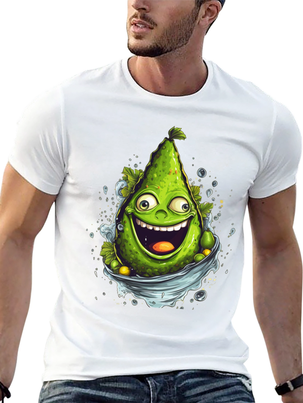 Funny Avocado Cartoon Graphic T-Shirt