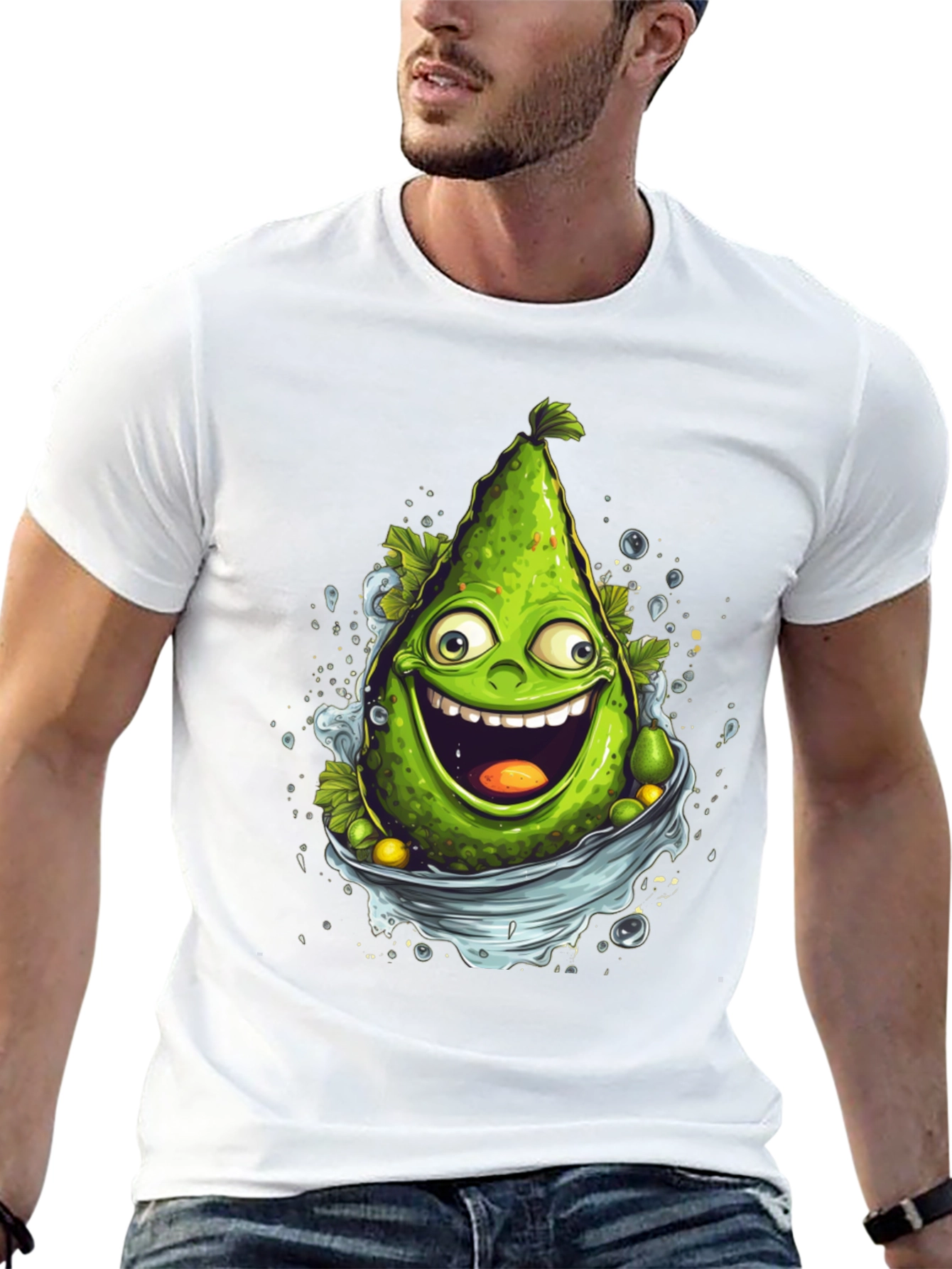 Funny Avocado Cartoon Graphic T-Shirt