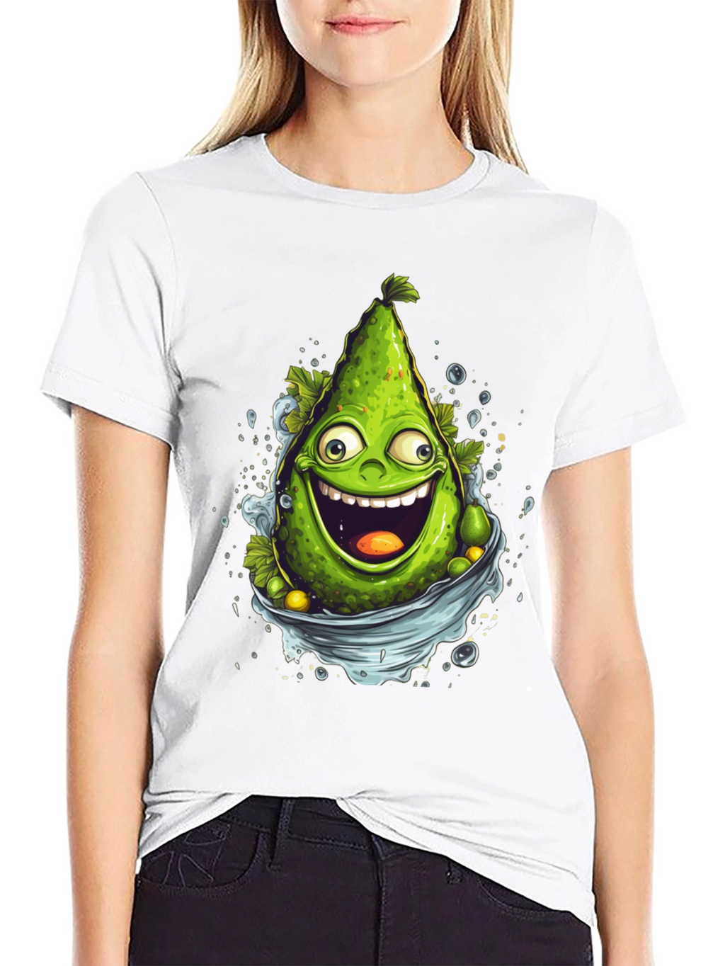 Funny Avocado Cartoon Graphic T-Shirt