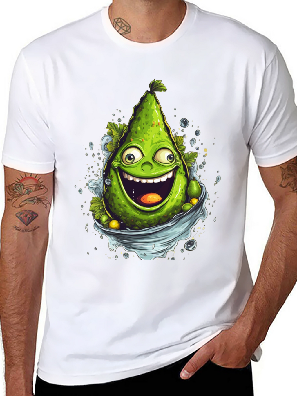 Funny Avocado Cartoon Graphic T-Shirt