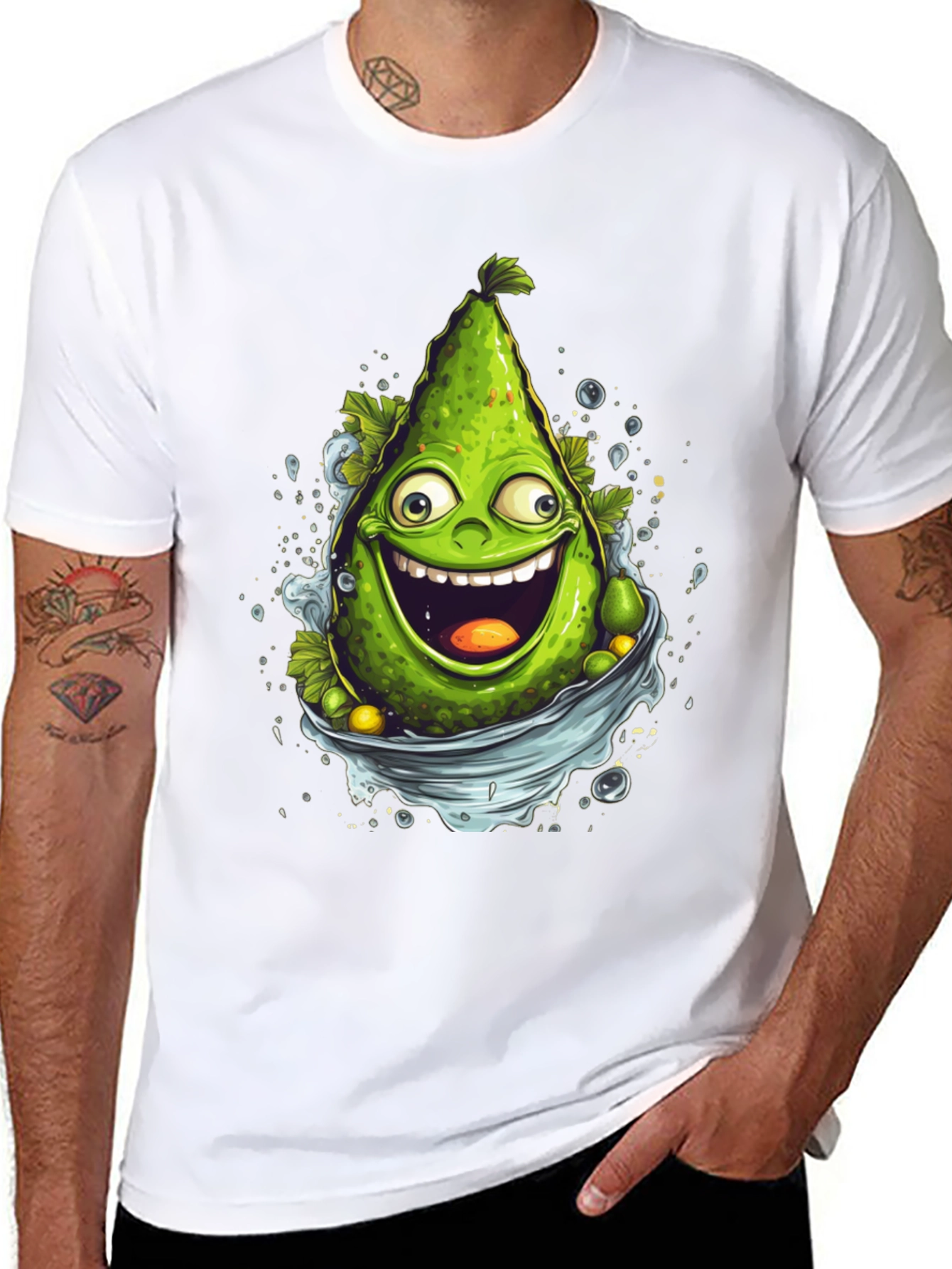 Funny Avocado Cartoon Graphic T-Shirt
