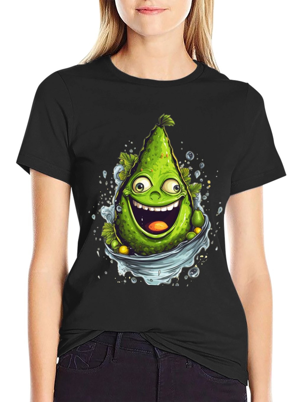 Funny Avocado Cartoon Graphic T-Shirt