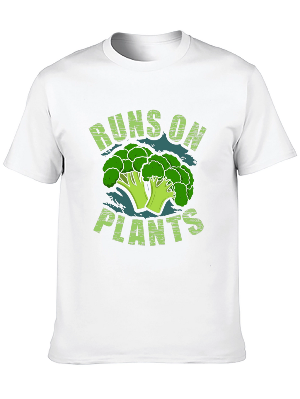 Runs on Plants Broccoli T-Shirt - Vegan Gift