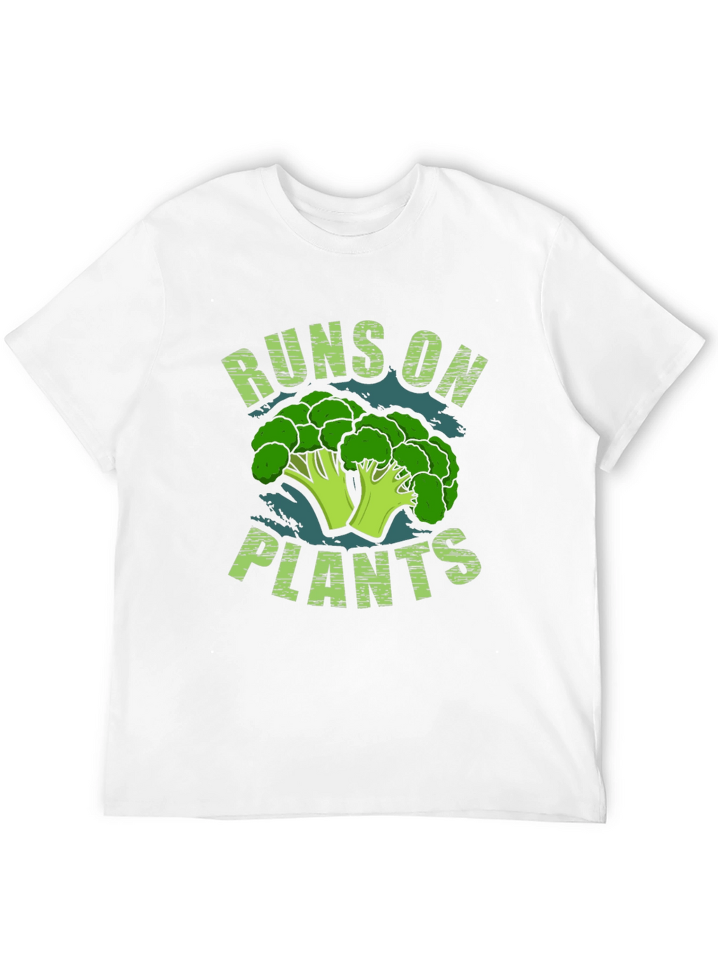 Runs on Plants Broccoli T-Shirt - Vegan Gift