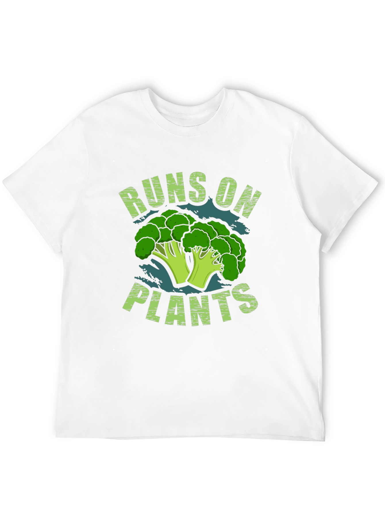 Runs on Plants Broccoli T-Shirt - Vegan Gift