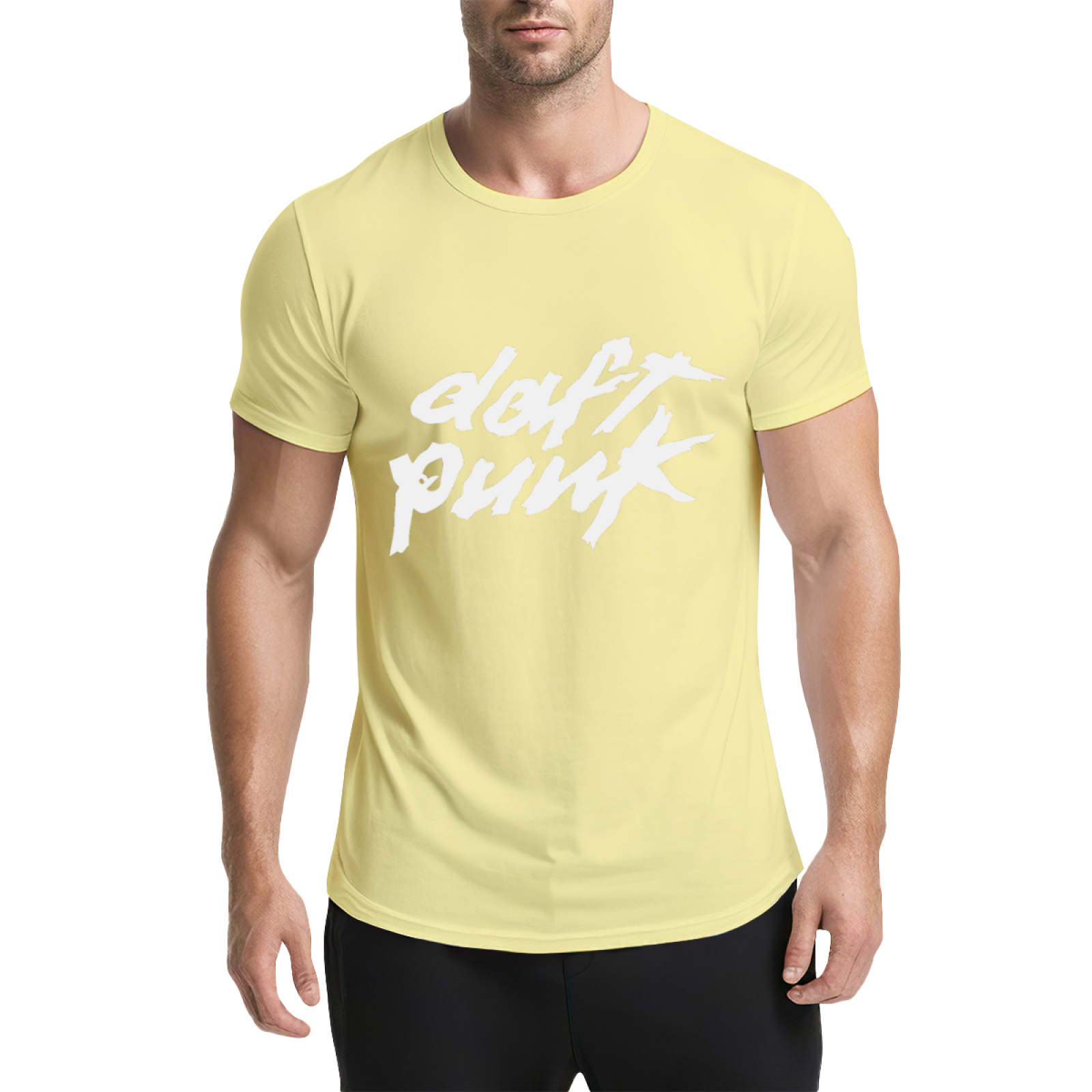 Daft Punk Band Graffiti Red Graphic Tee, EDM Fan Retro Streetwear T-Shirt