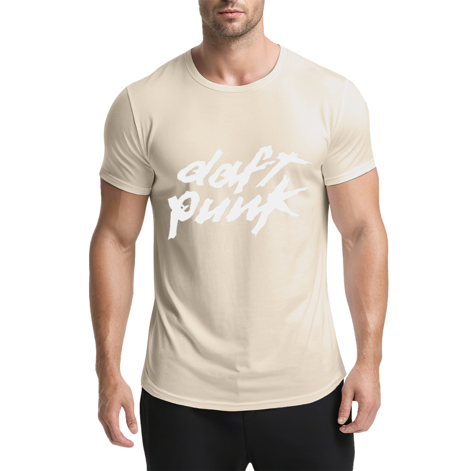 Daft Punk Band Graffiti Red Graphic Tee, EDM Fan Retro Streetwear T-Shirt