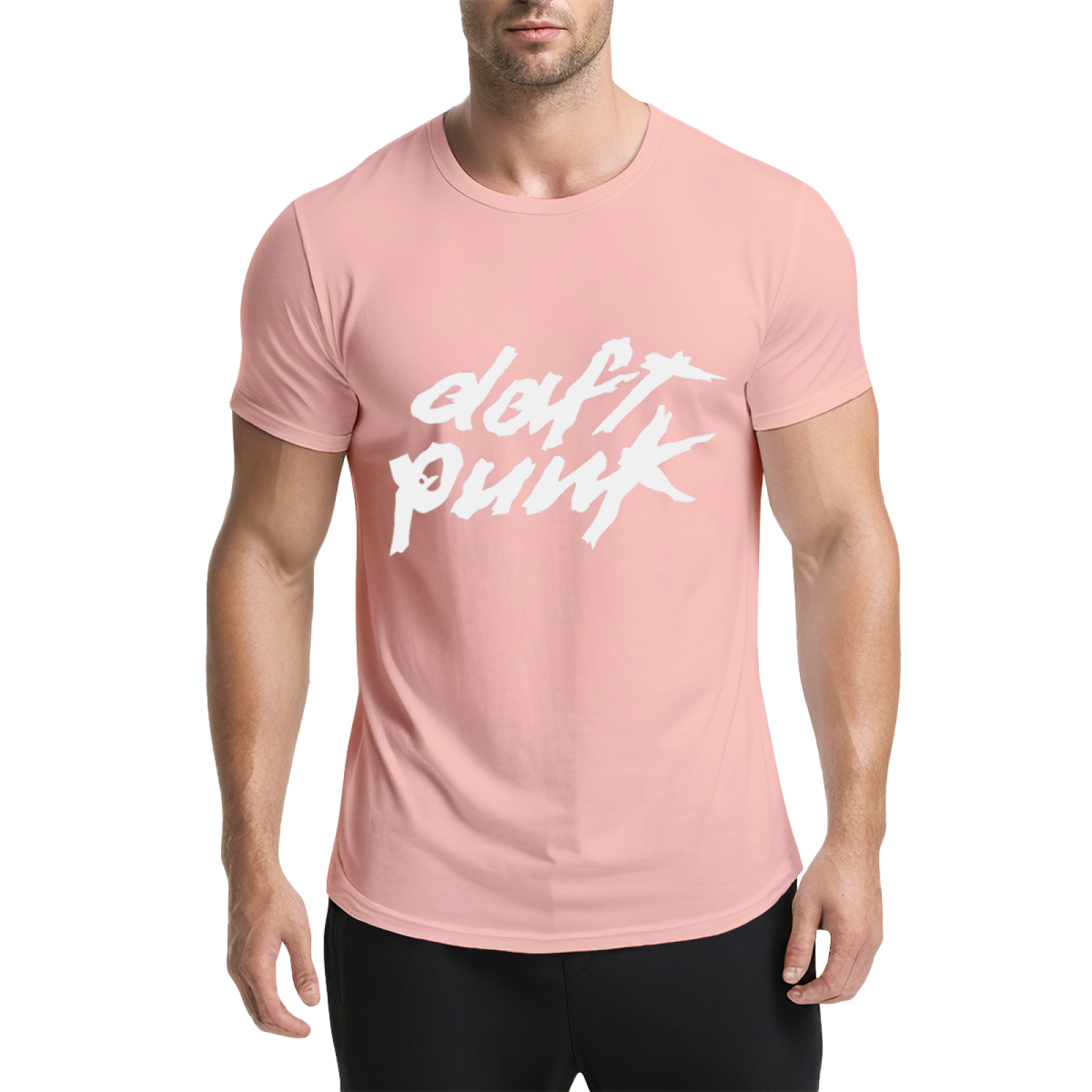 Daft Punk Band Graffiti Red Graphic Tee, EDM Fan Retro Streetwear T-Shirt