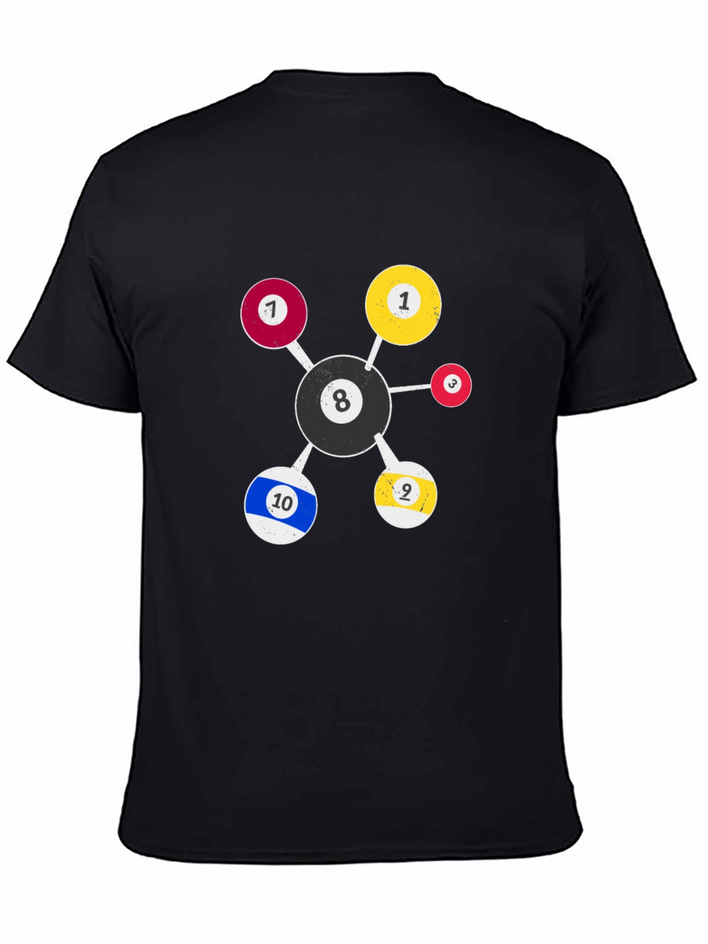Billiard Ball Molecule Graphic T-Shirt