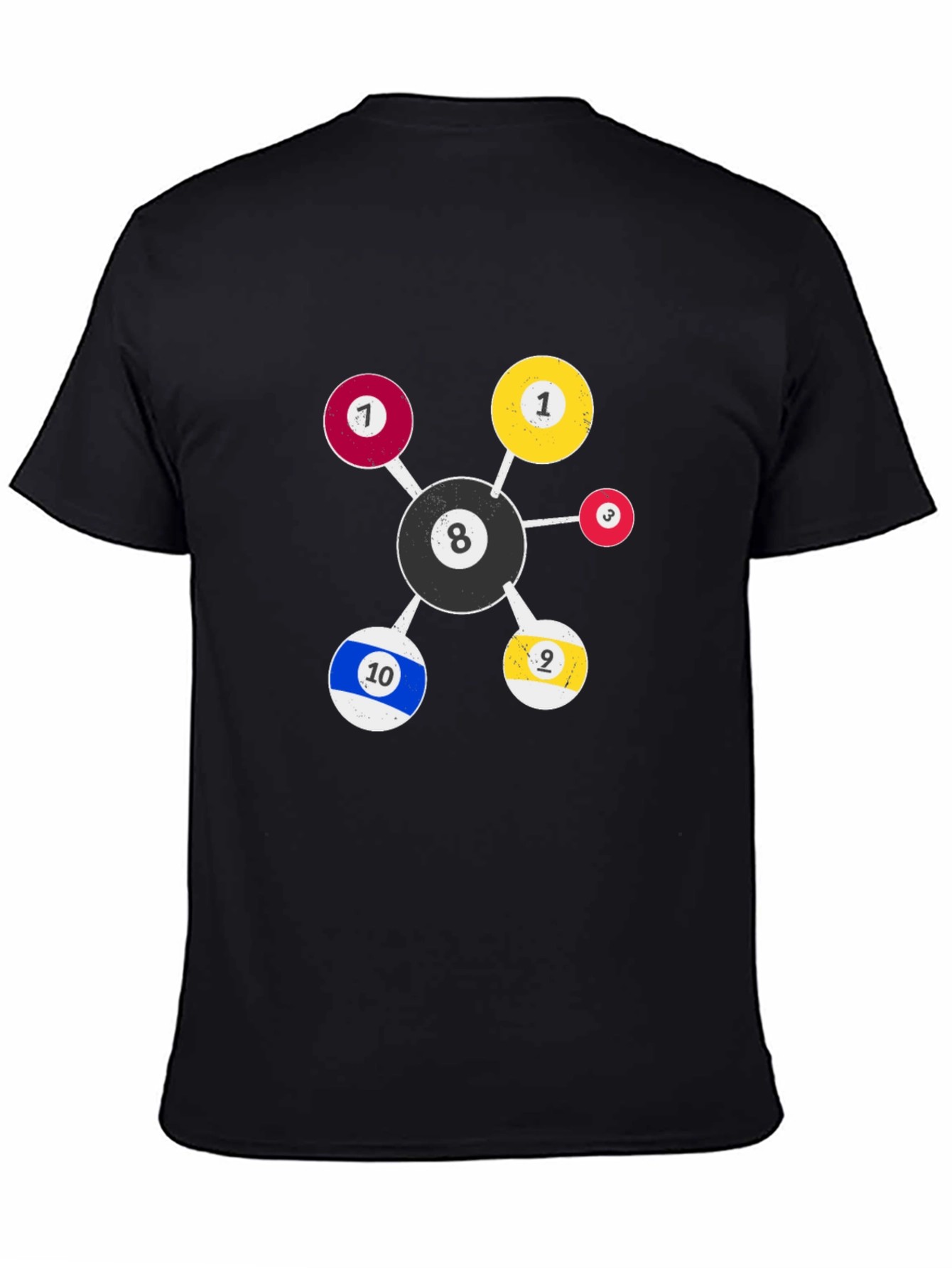 Billiard Ball Molecule Graphic T-Shirt