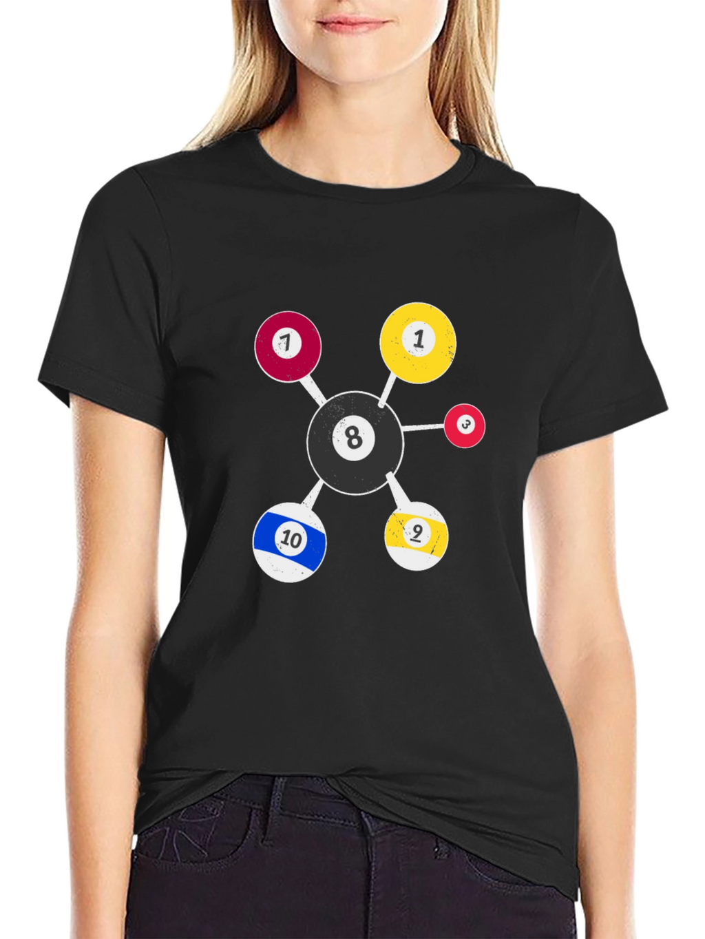 Billiard Ball Molecule Graphic T-Shirt