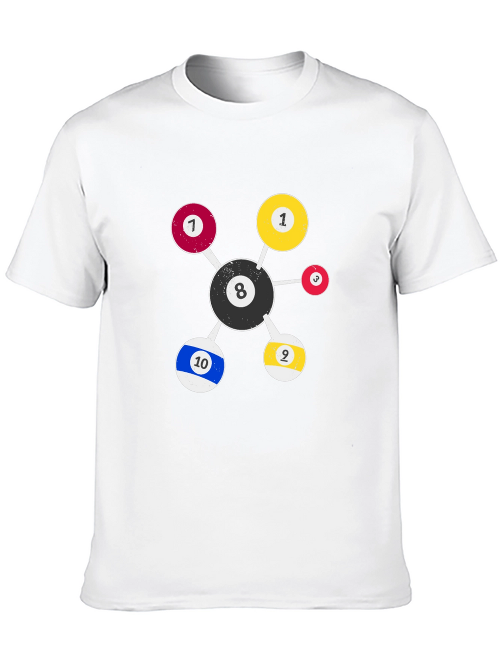 Billiard Ball Molecule Graphic T-Shirt