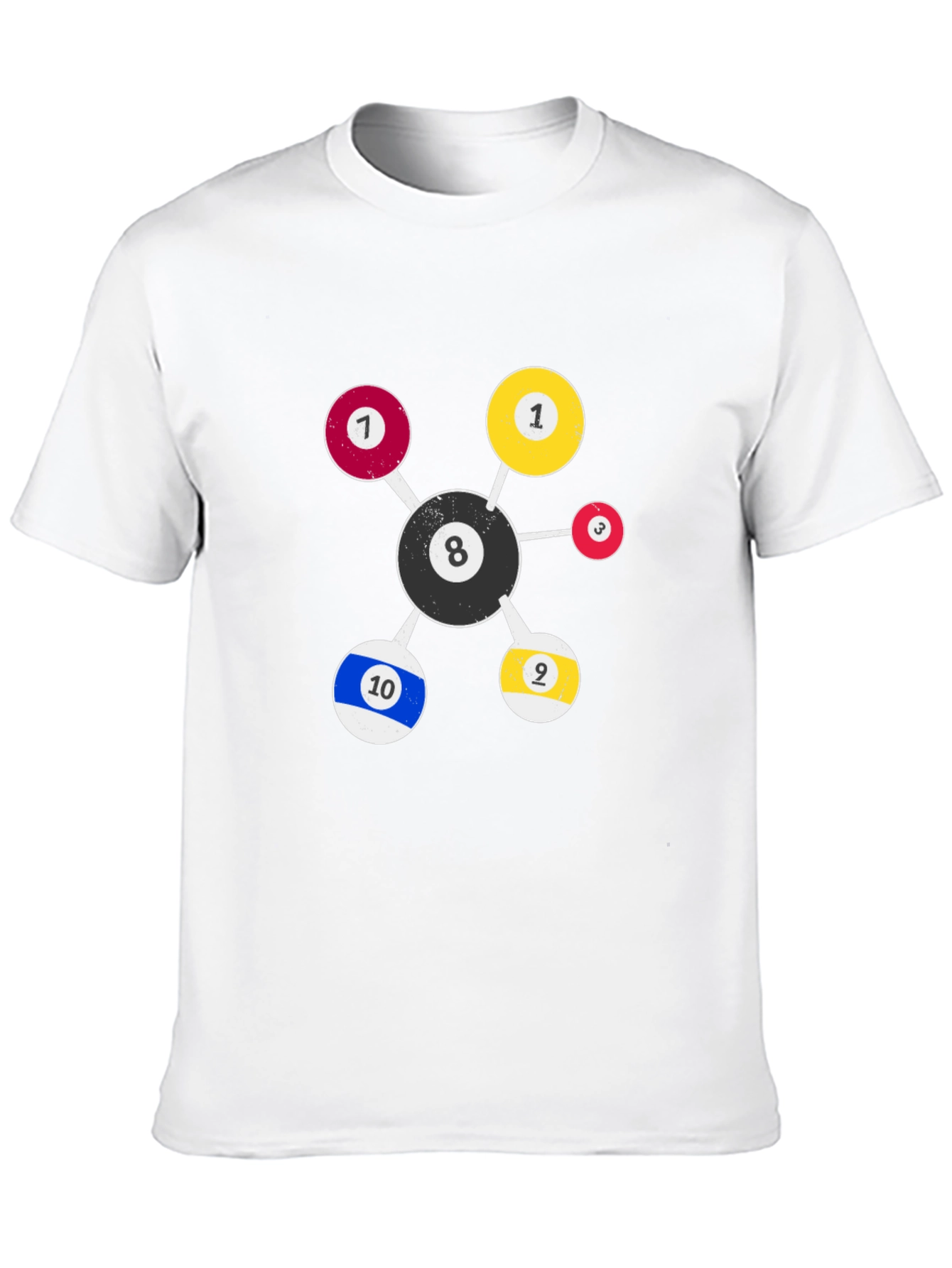 Billiard Ball Molecule Graphic T-Shirt