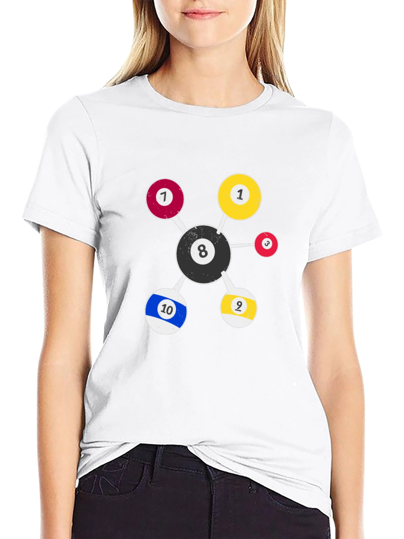 Billiard Ball Molecule Graphic T-Shirt